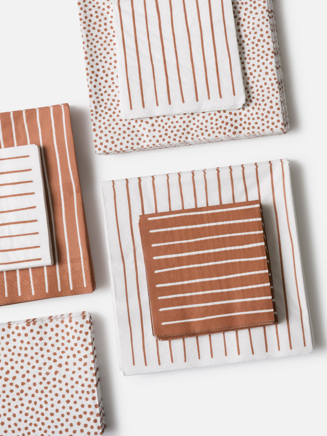 Pois Cocktail Napkin Pack/20 White/Brick / Small