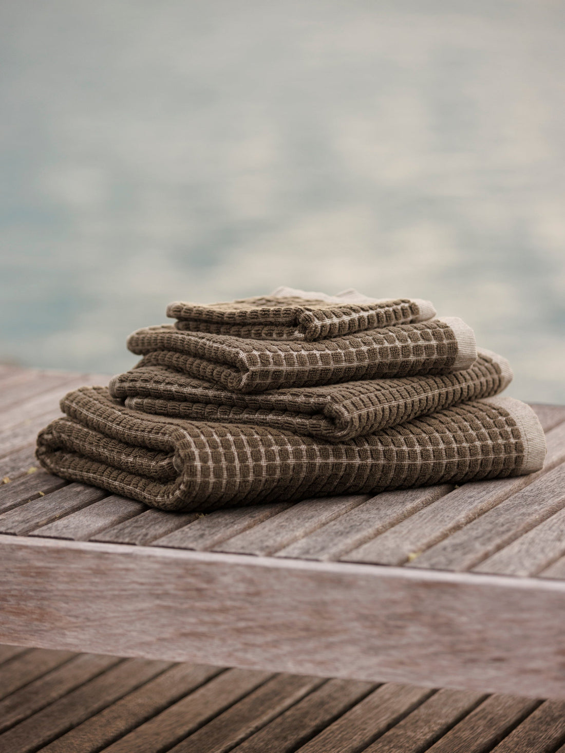 Nero Cotton Towel Range Ivy/Cream / Hand Towel