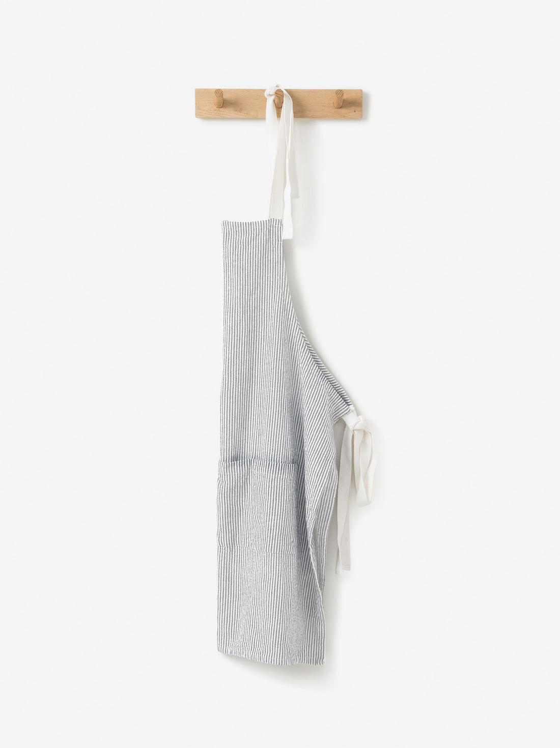 Stripe Washed Cotton Apron Grey / 70x90cm