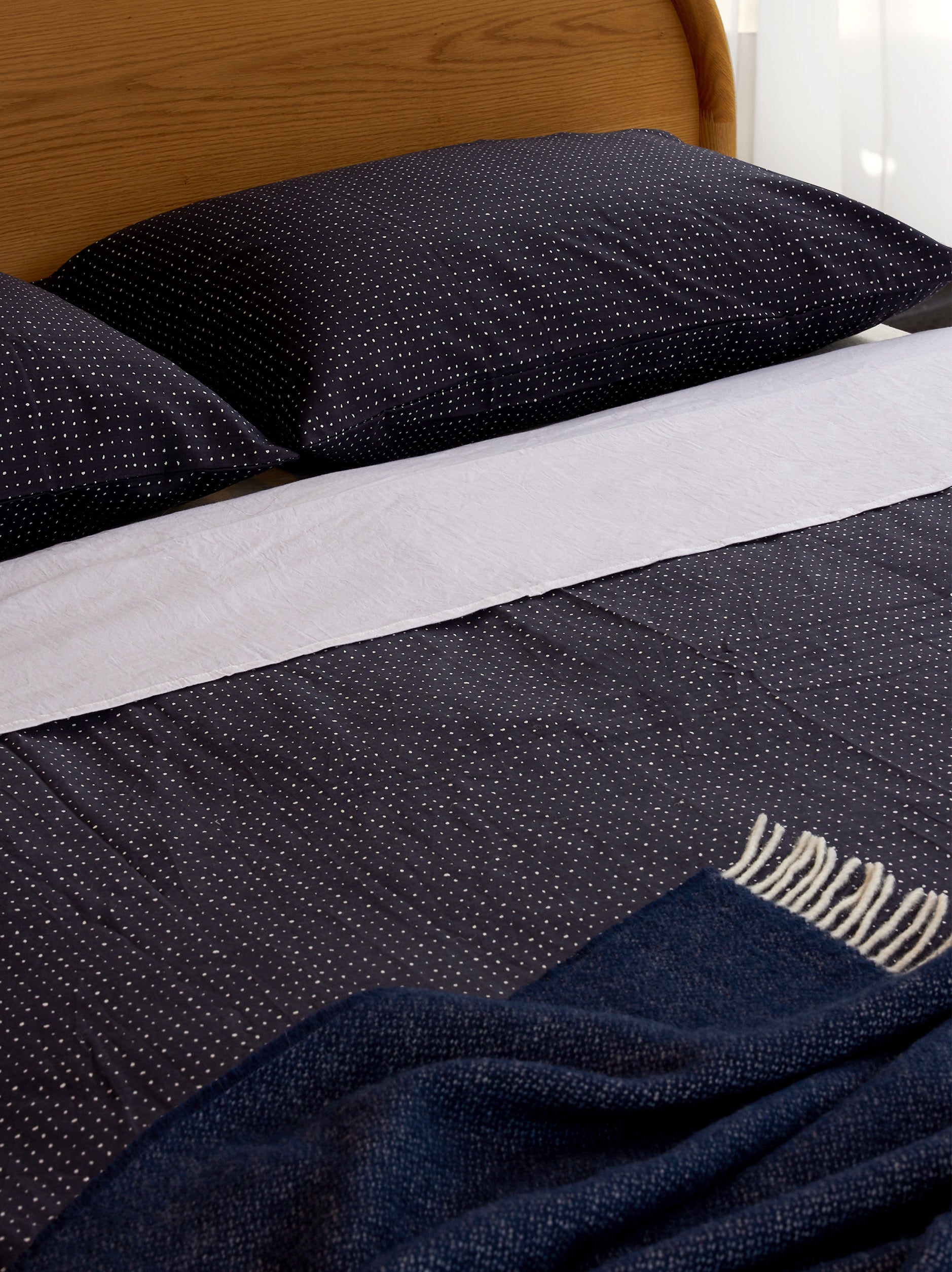 Wool Throw Navy / 130x180cm
