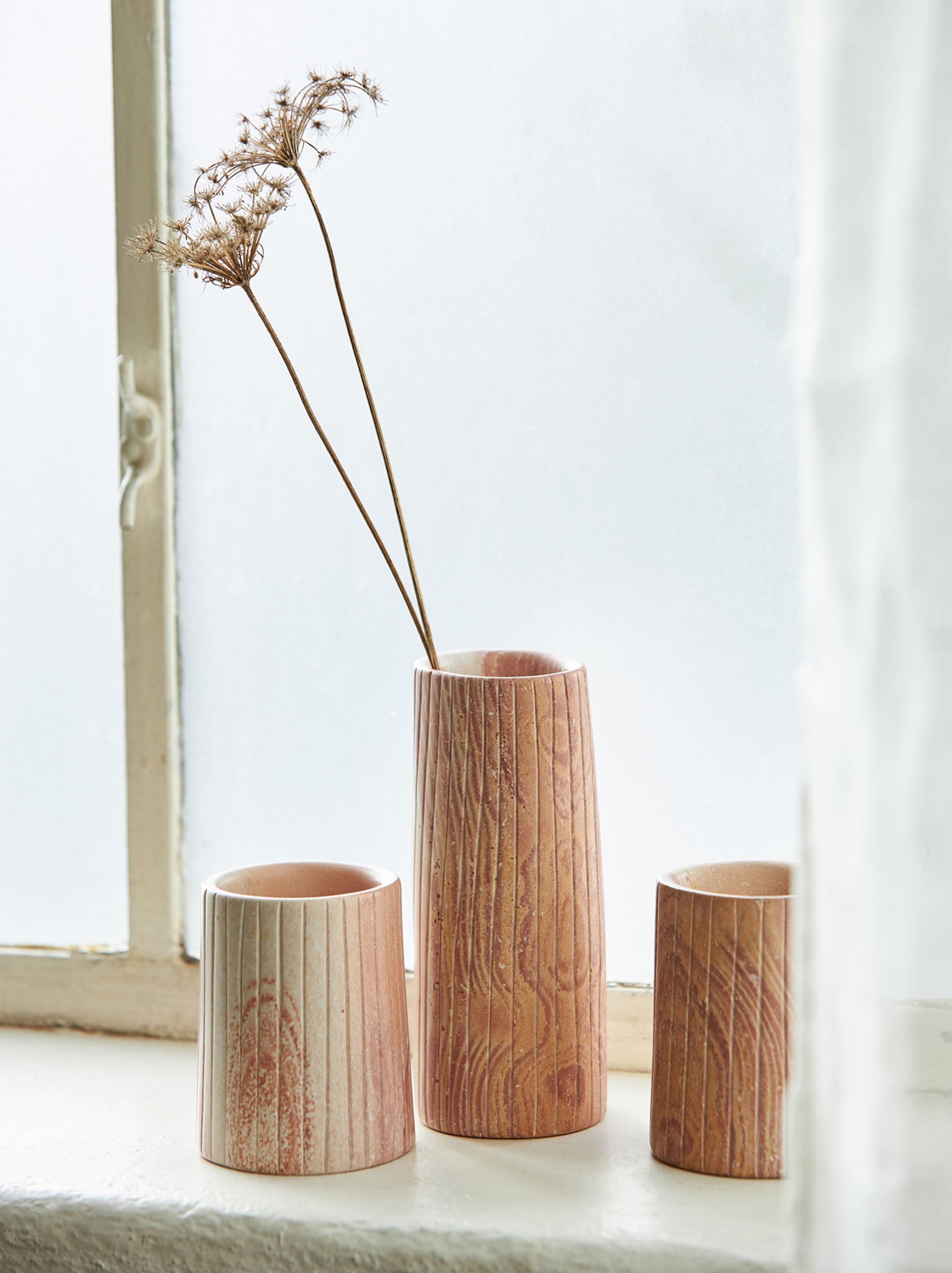 Asili x Citta Etch Soapstone Vessel Pink / Small