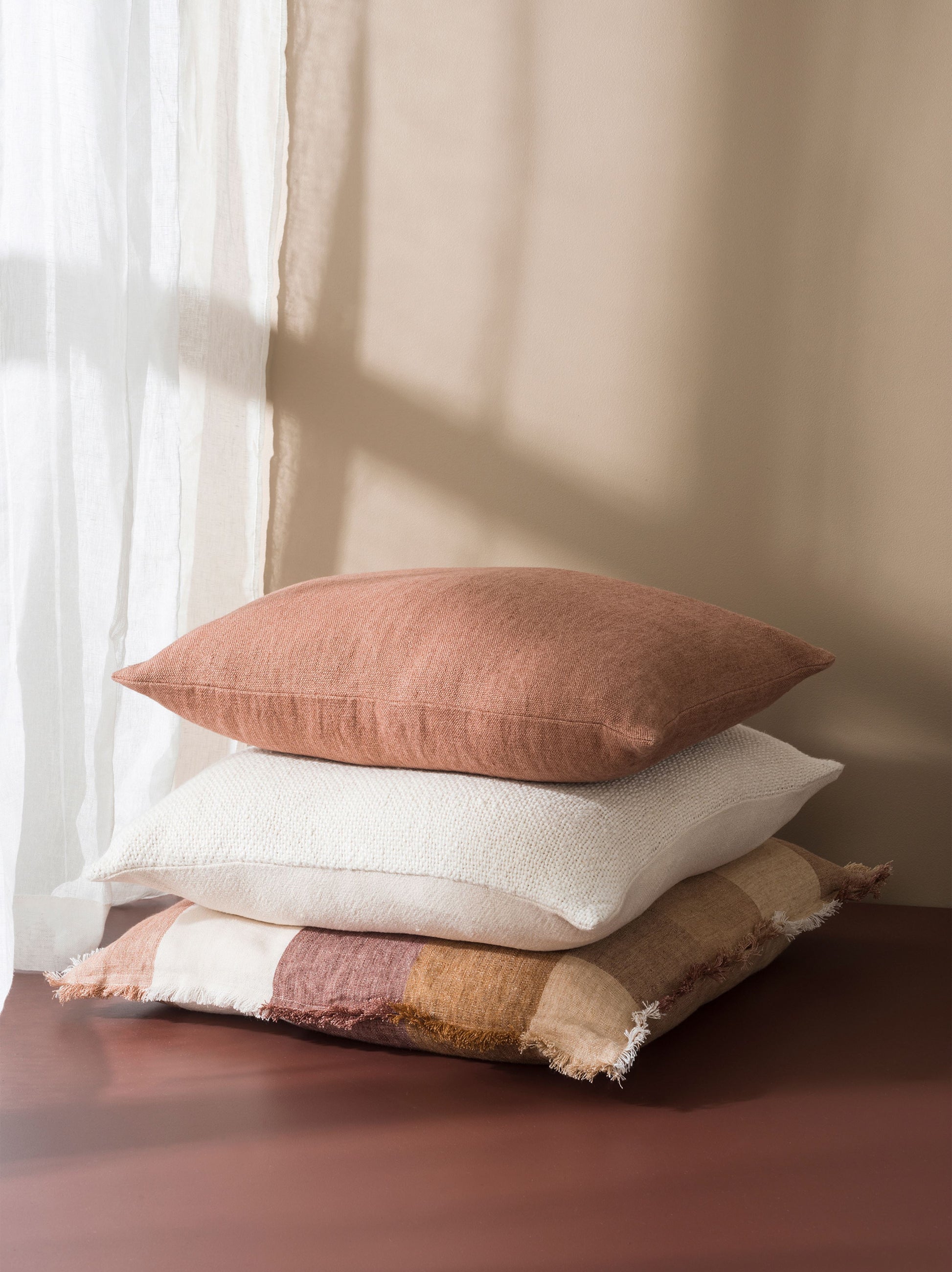 Casa Linen Cushion Cover Rose/Multi / 55x55cm