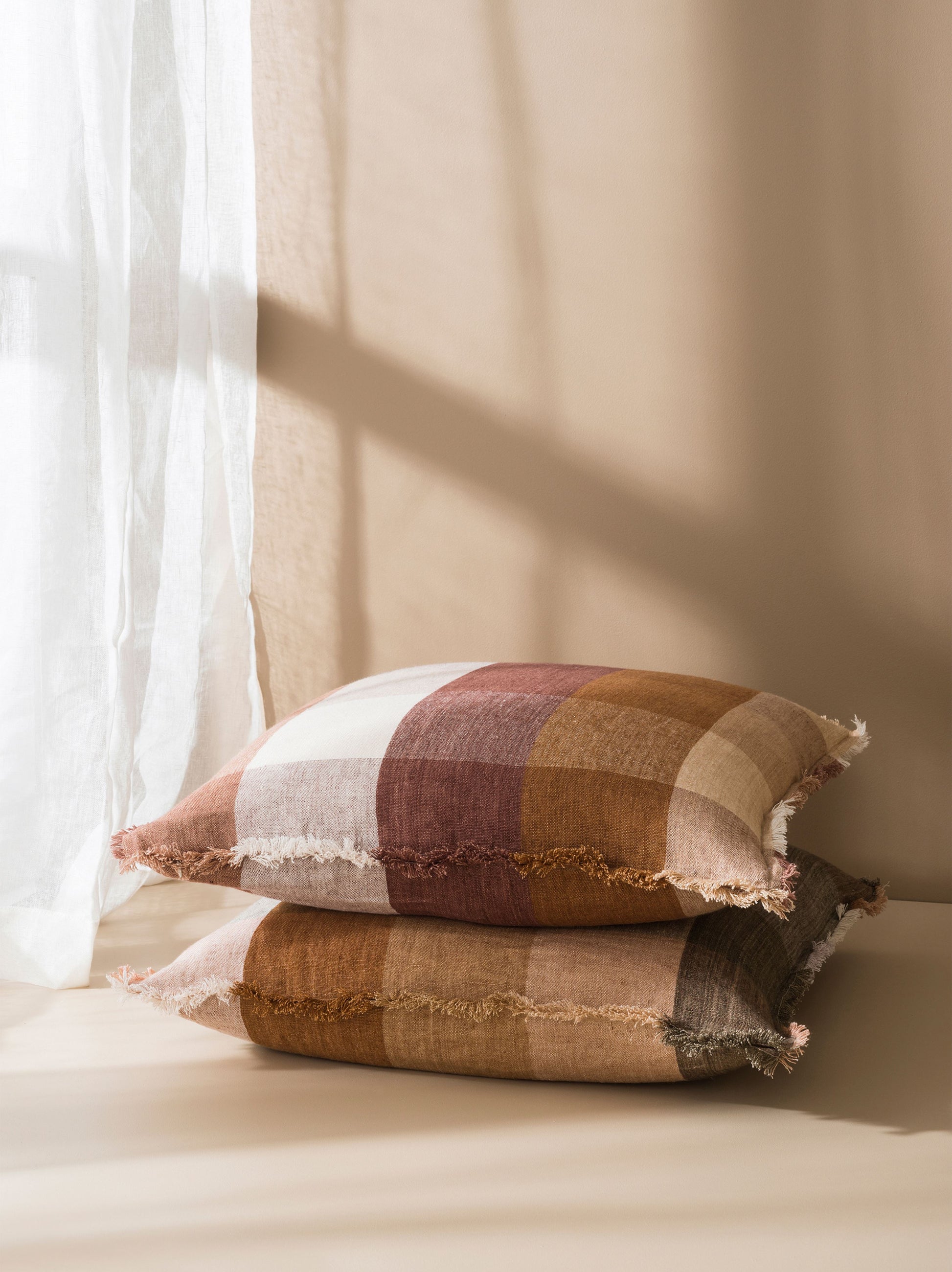 Casa Linen Cushion Cover Rose/Multi / 55x55cm
