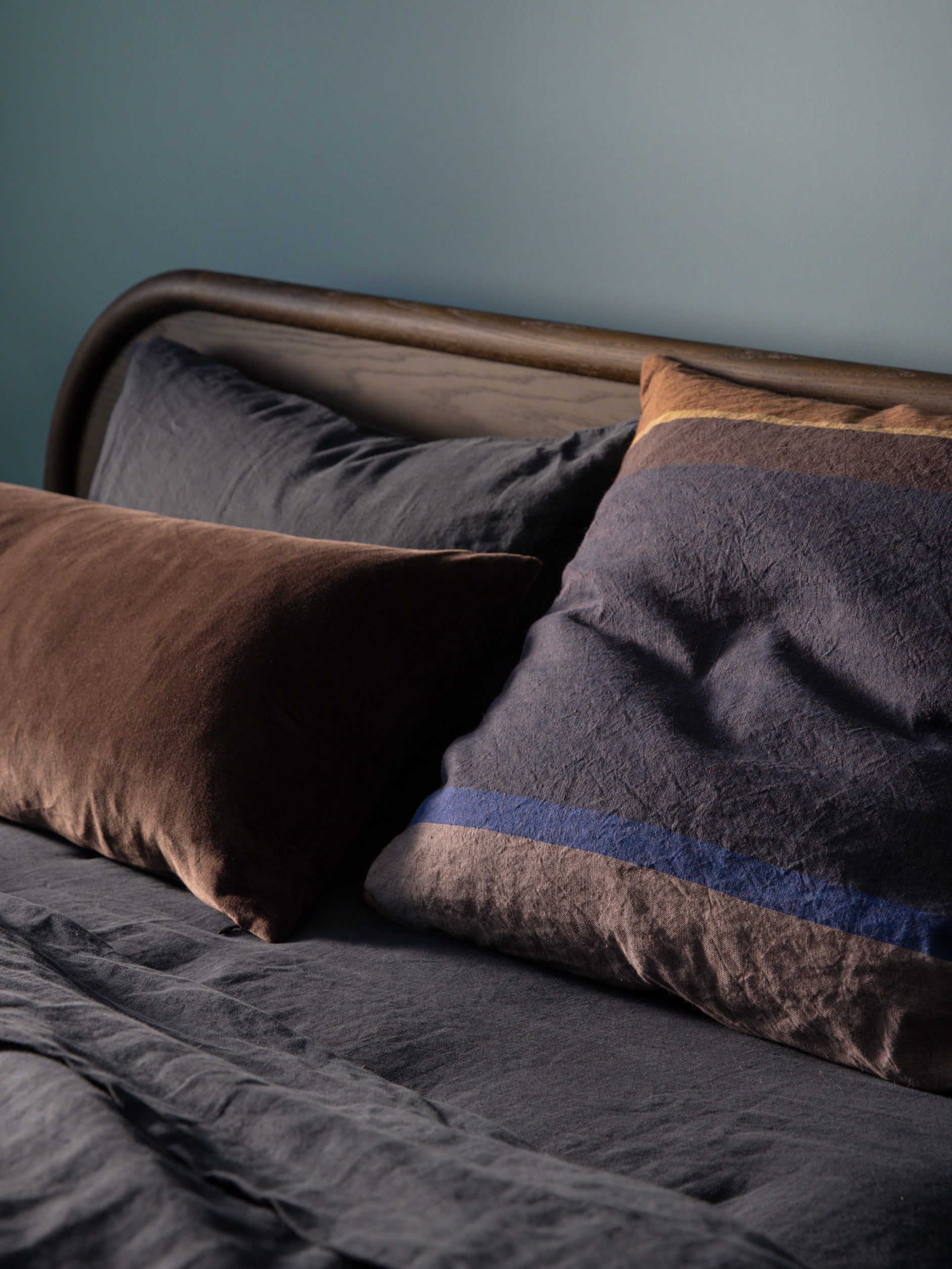 Obi Euro Cushion Cover Blue Black/Dijon / 65x65cm