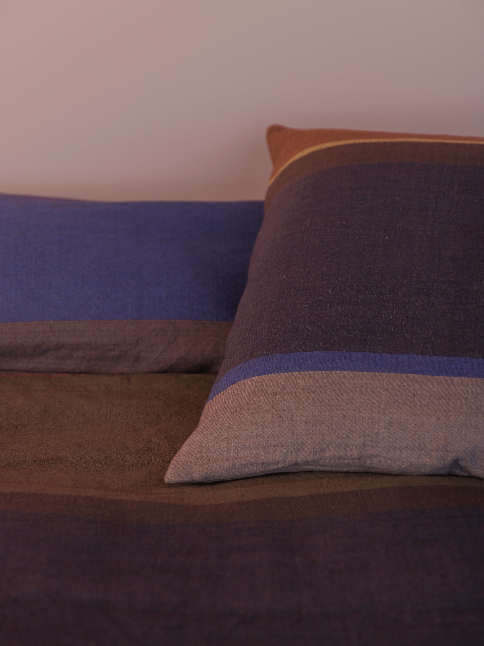 Obi Euro Cushion Cover Blue Black/Dijon / 65x65cm