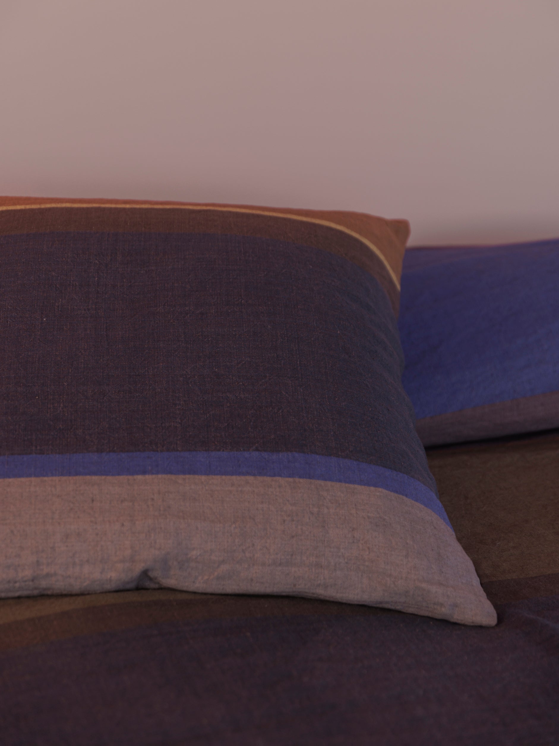 Obi Euro Cushion Cover Blue Black/Dijon / 65x65cm