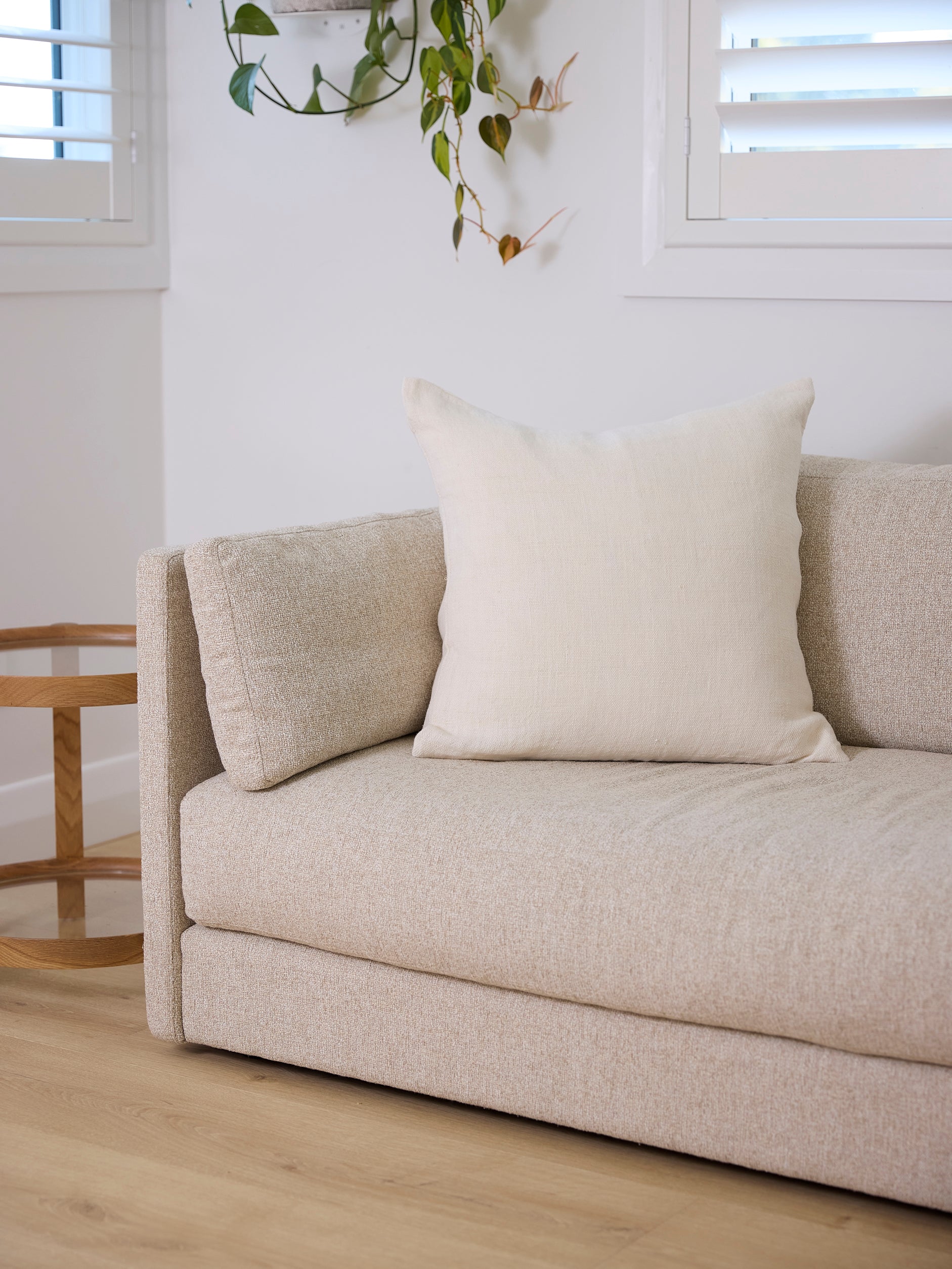 Heavy Linen Cushion Cover Ivory / 55x55cm
