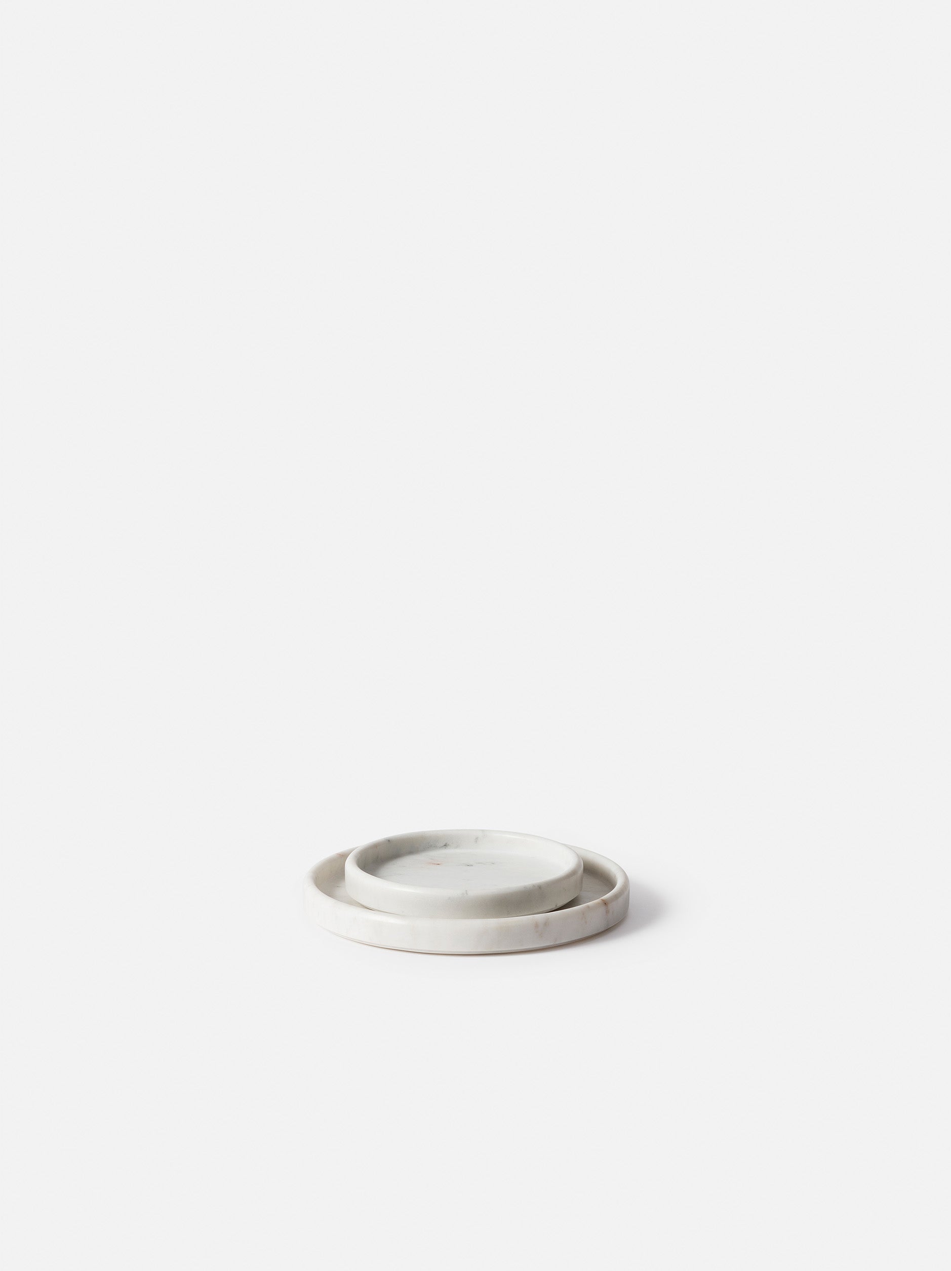 Marble Round Tray White / Large