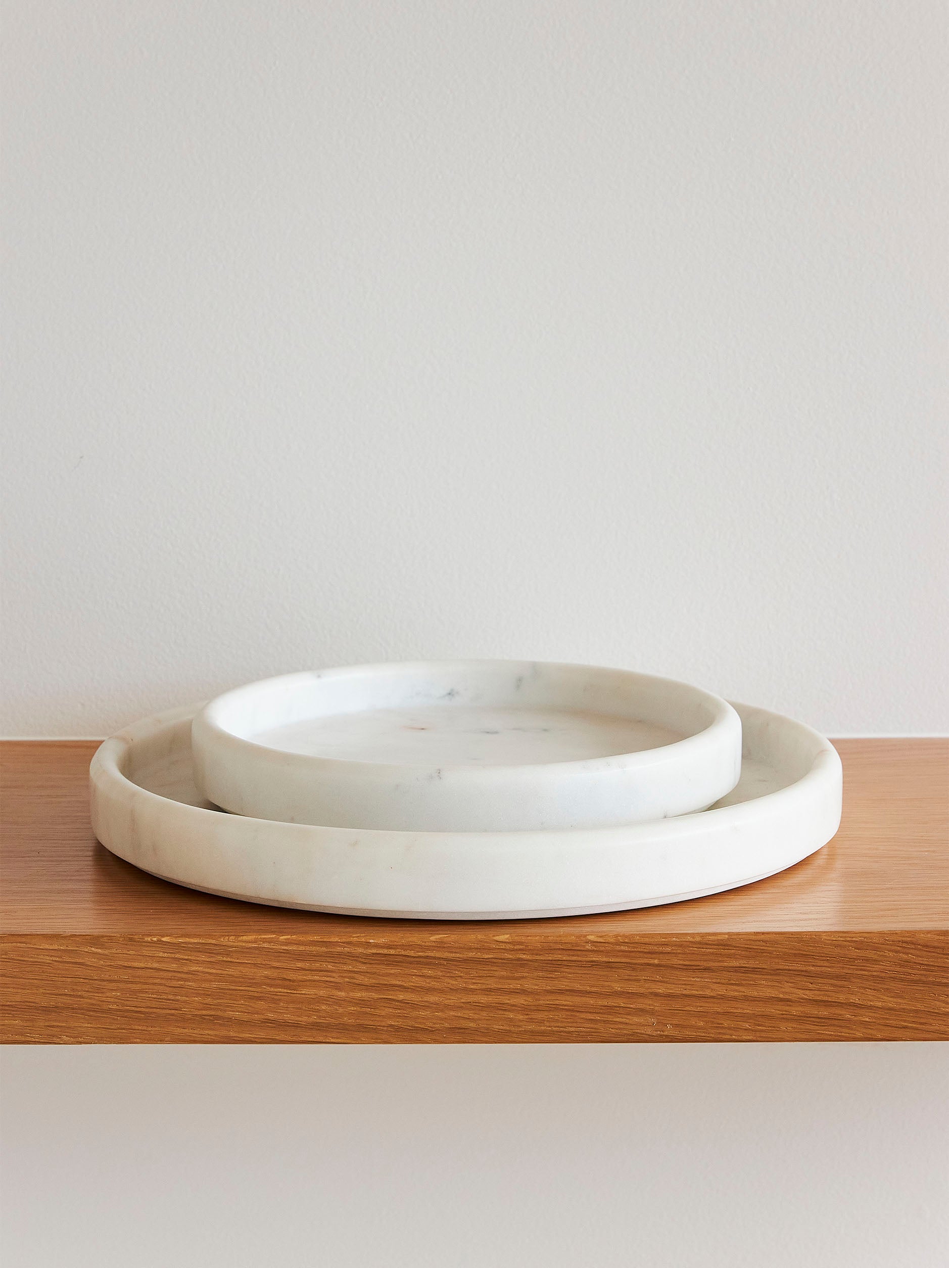 Marble Round Tray White / Small