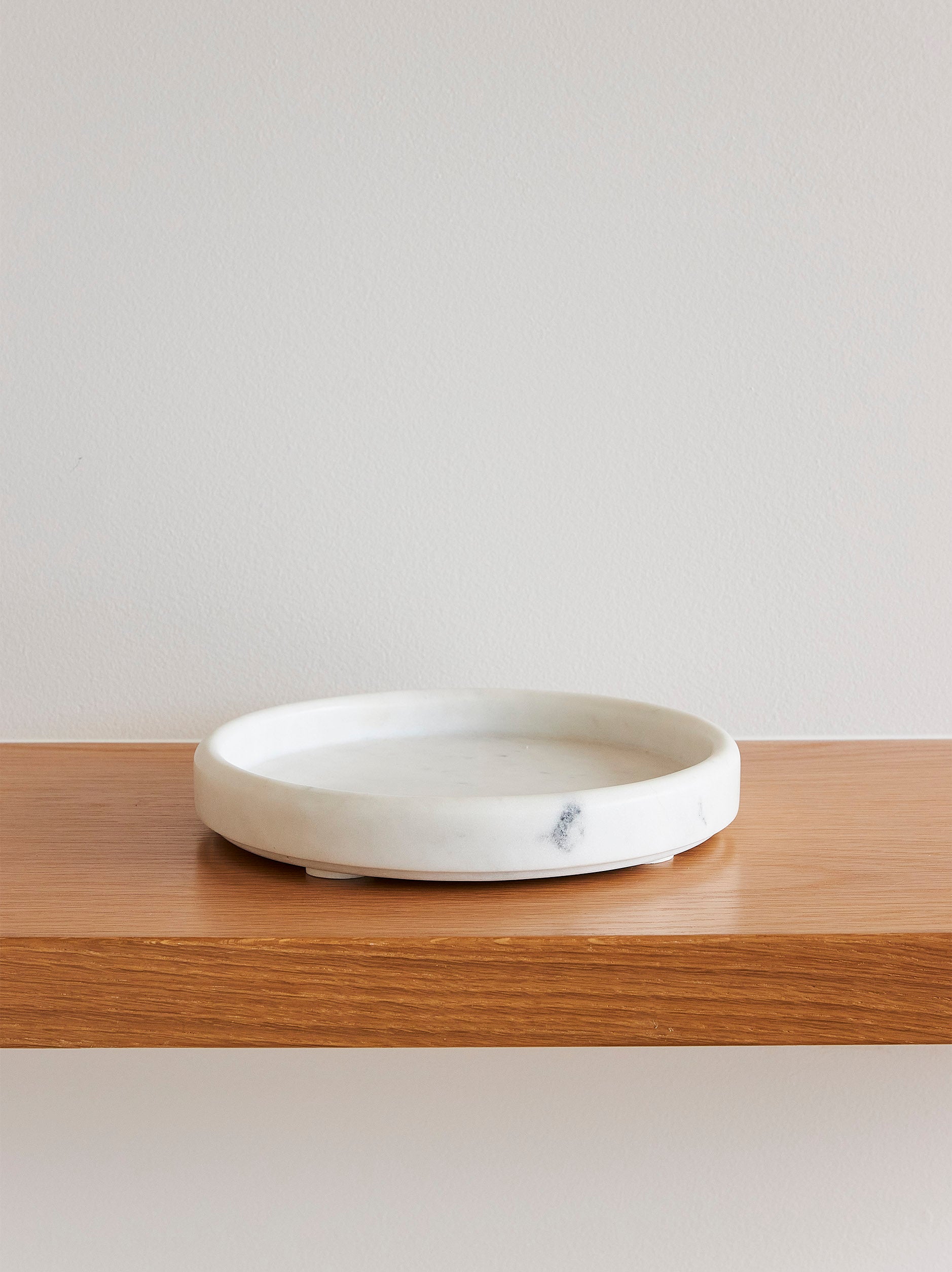 Marble Round Tray White / Small