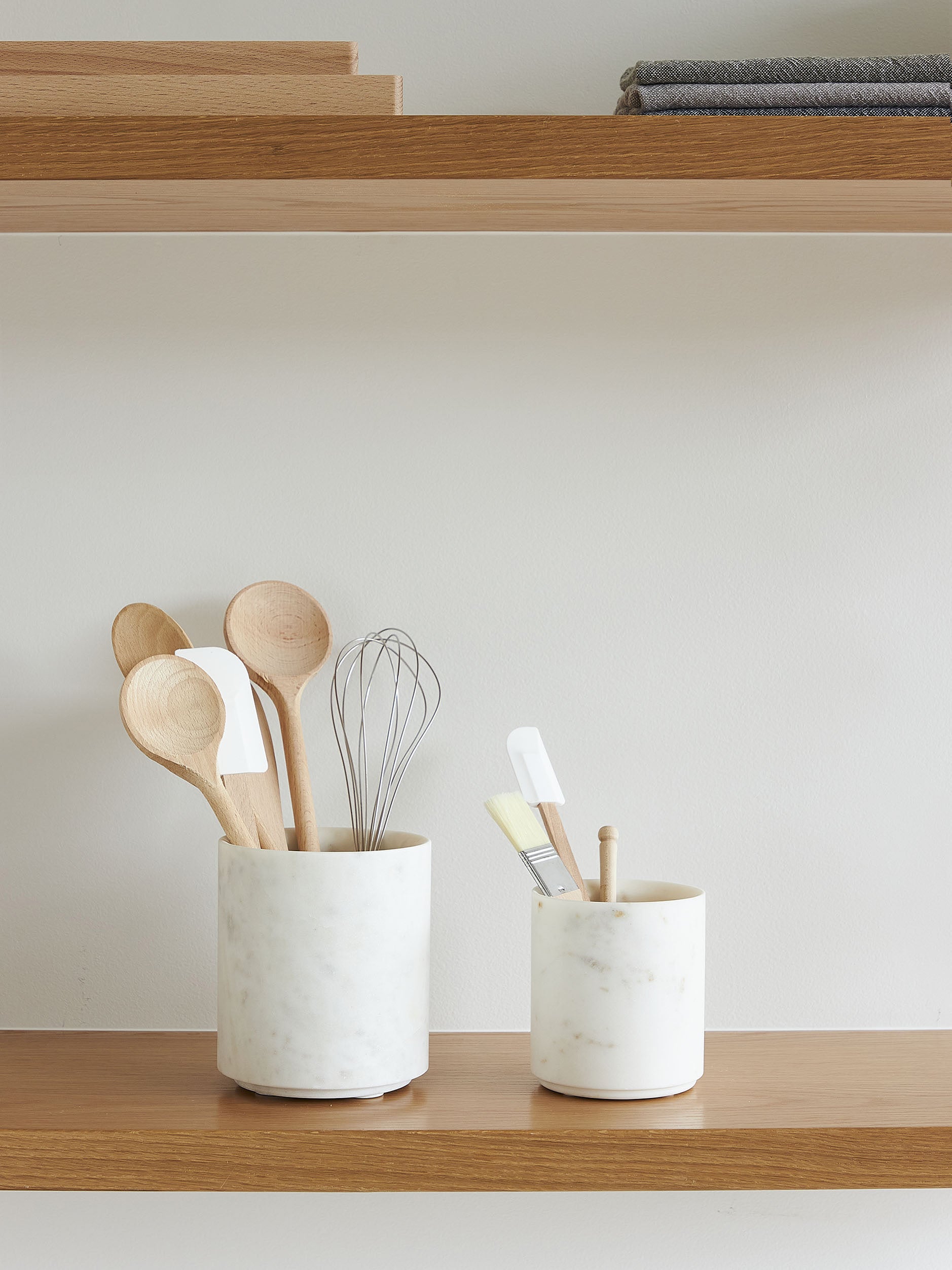 Marble Utensil Holder White / Large