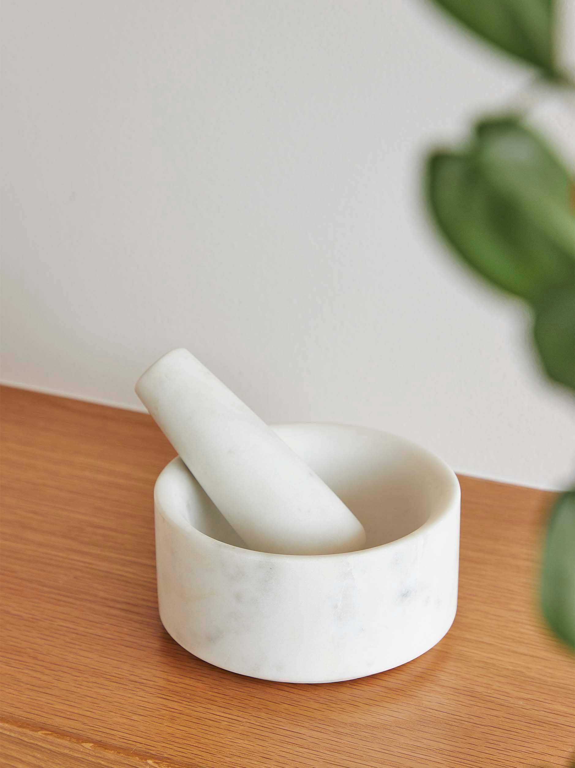Marble Mortar & Pestle White / One Size