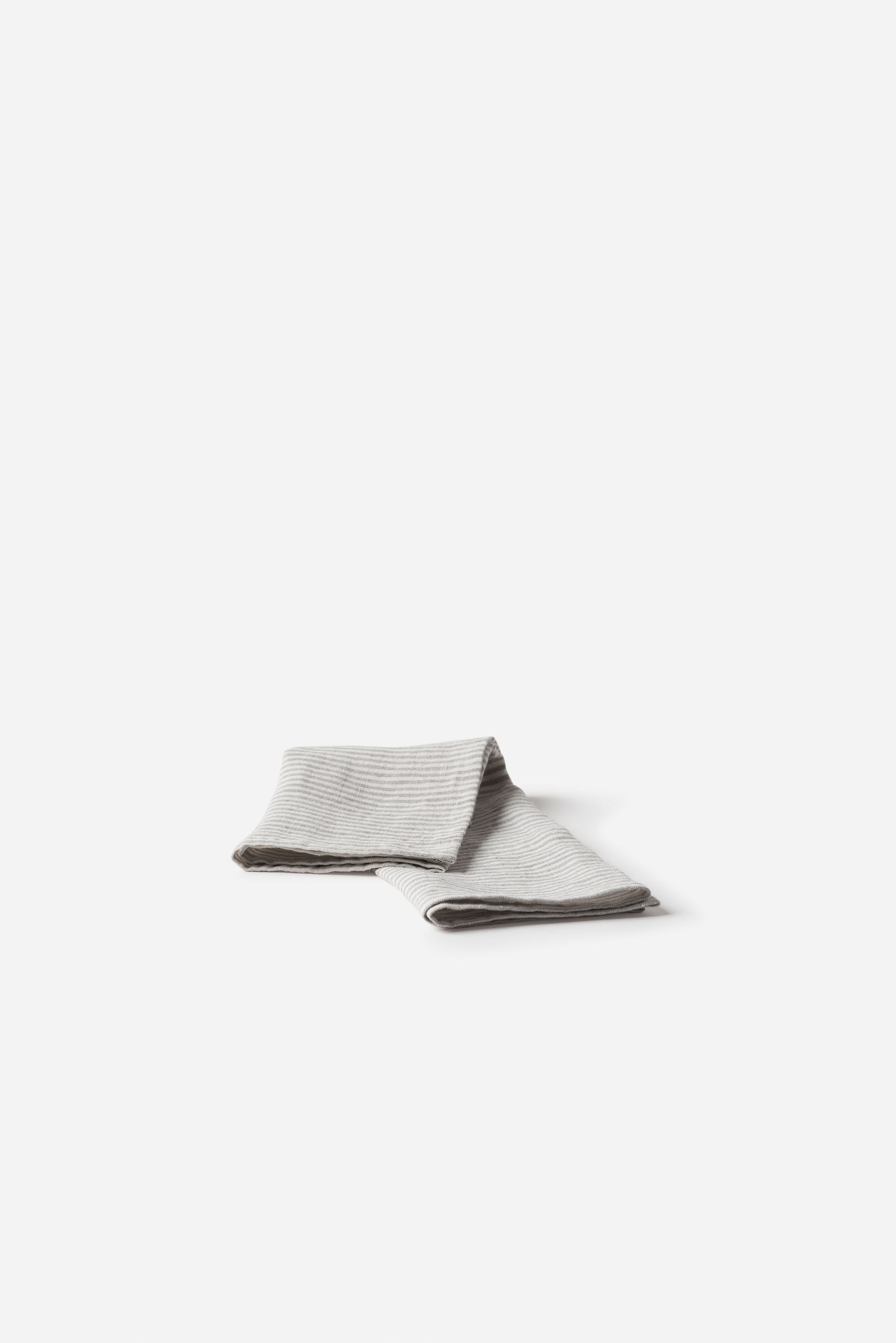 Stripe Linen Napkin Ash/Chalk / 45x45cm