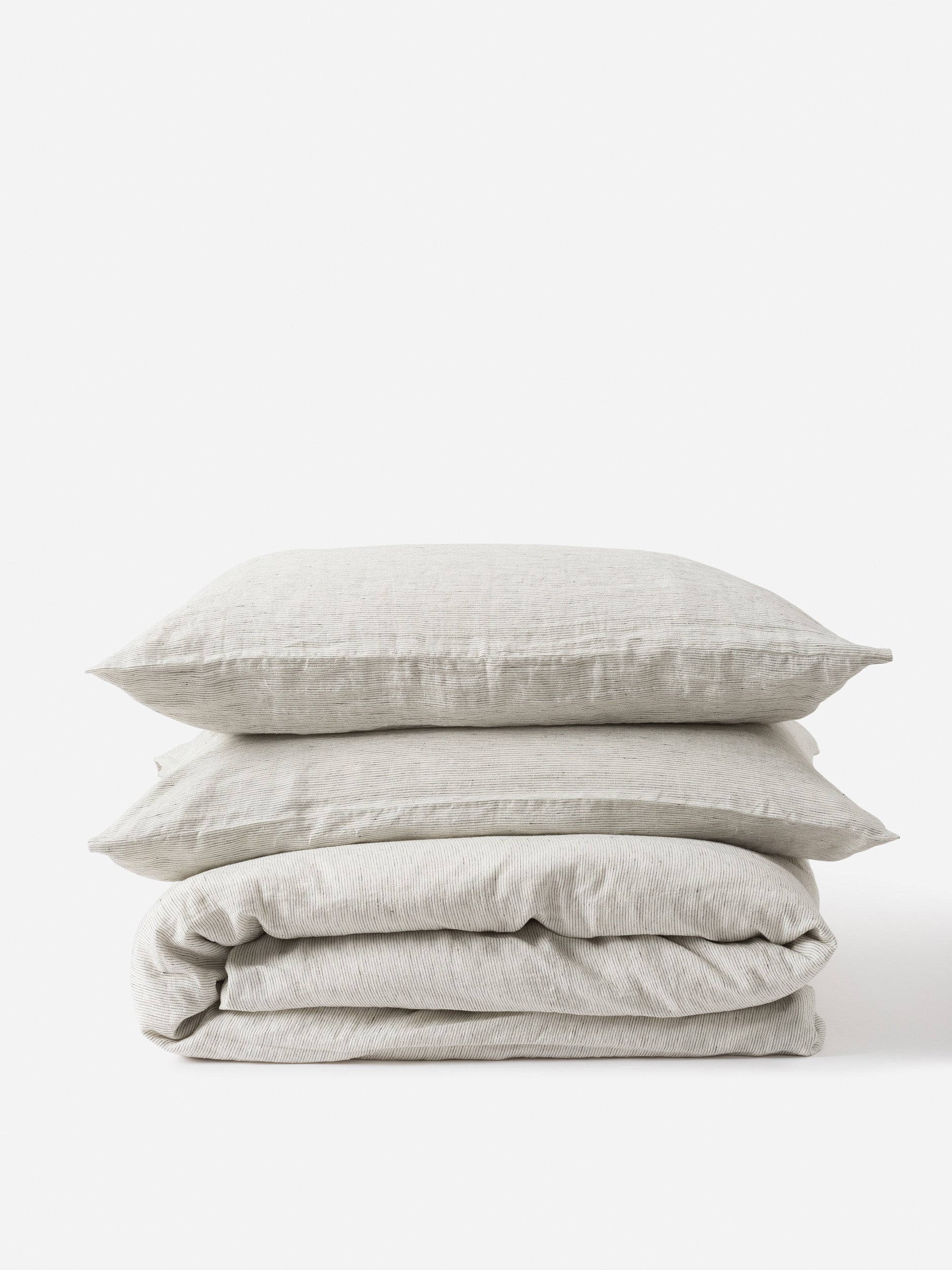 Pinstripe Linen Euro Pillowcase Pepper/Chalk / Euro Pillowcase