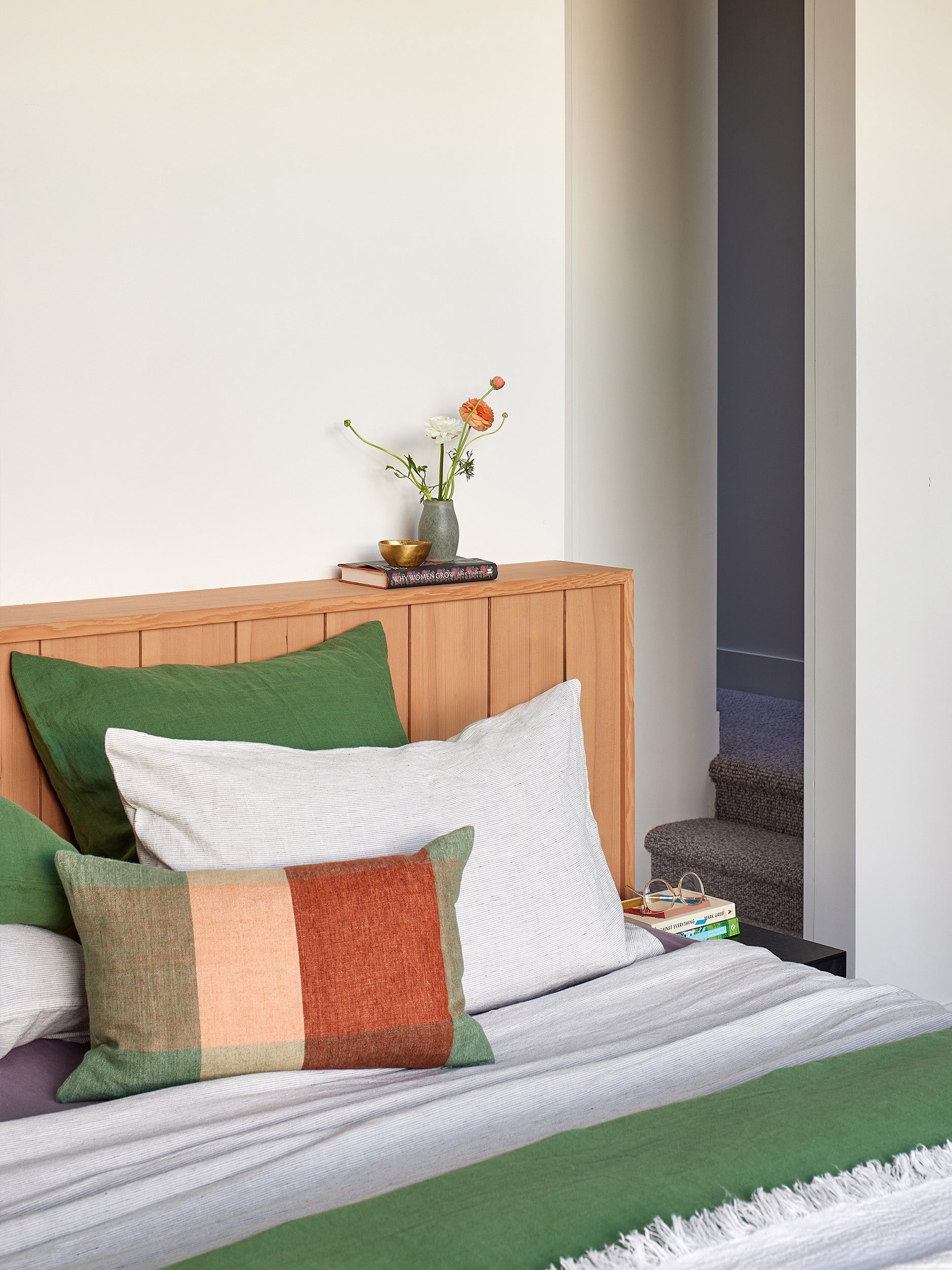 Pinstripe Linen Duvet Cover Pepper/Chalk / King