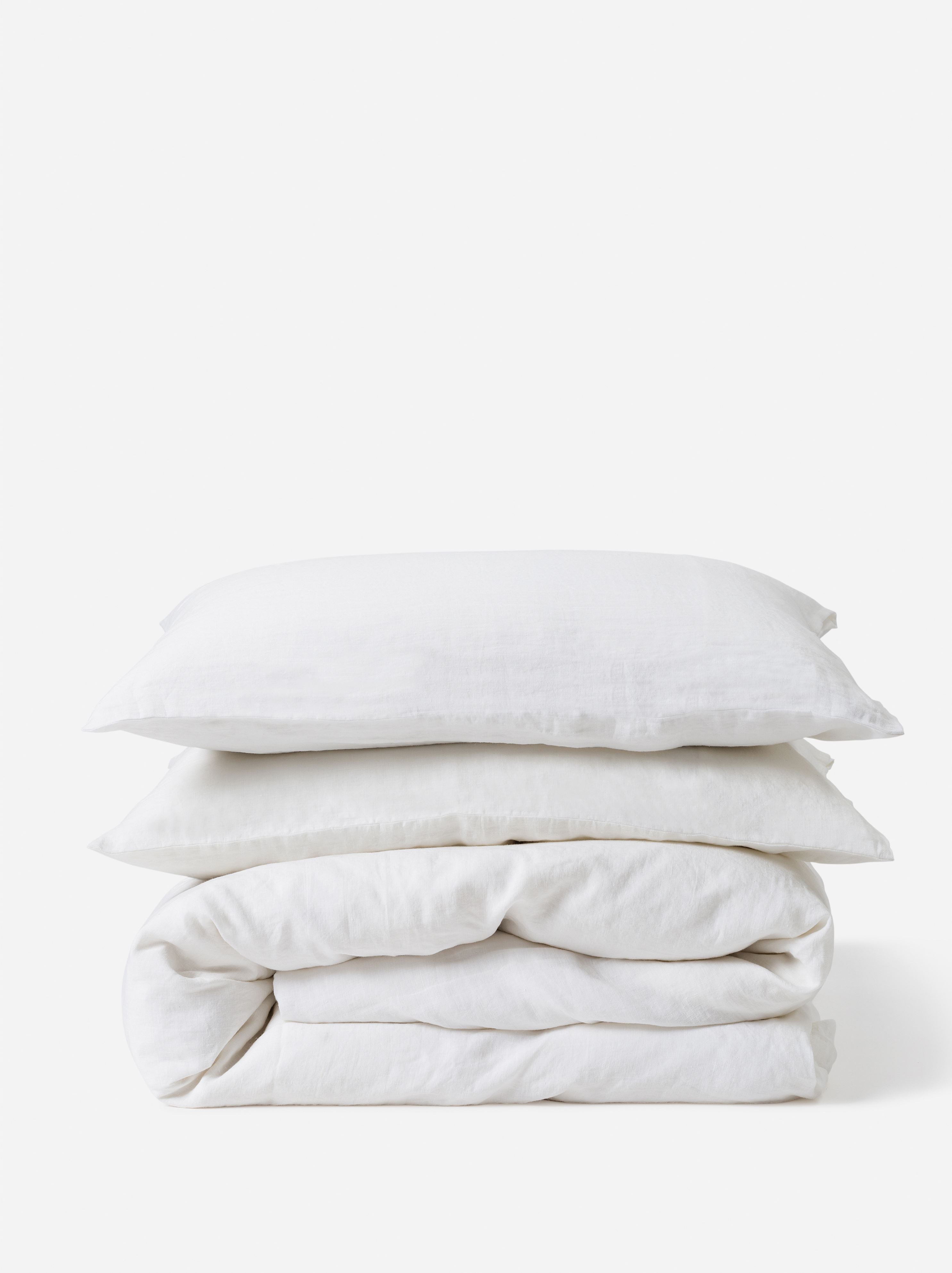 White Linen Duvet Cover White / King Single/Double