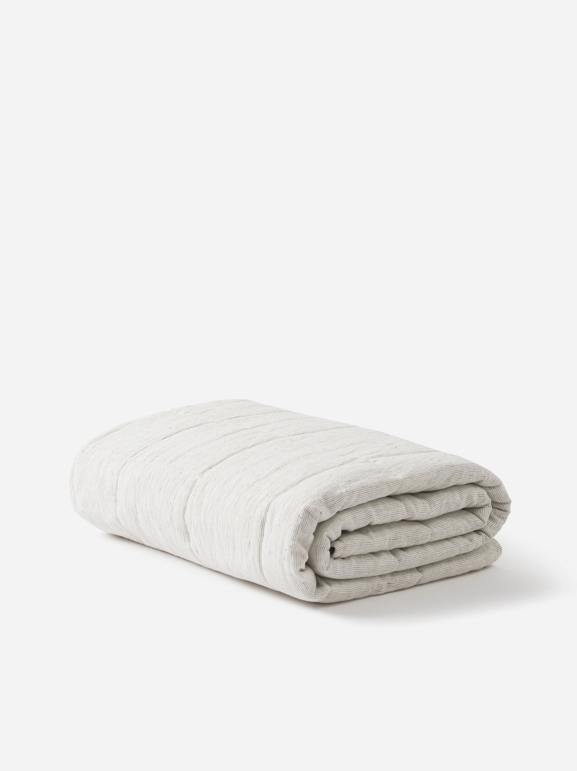 Pinstripe Linen Quilt Pepper/Chalk / King