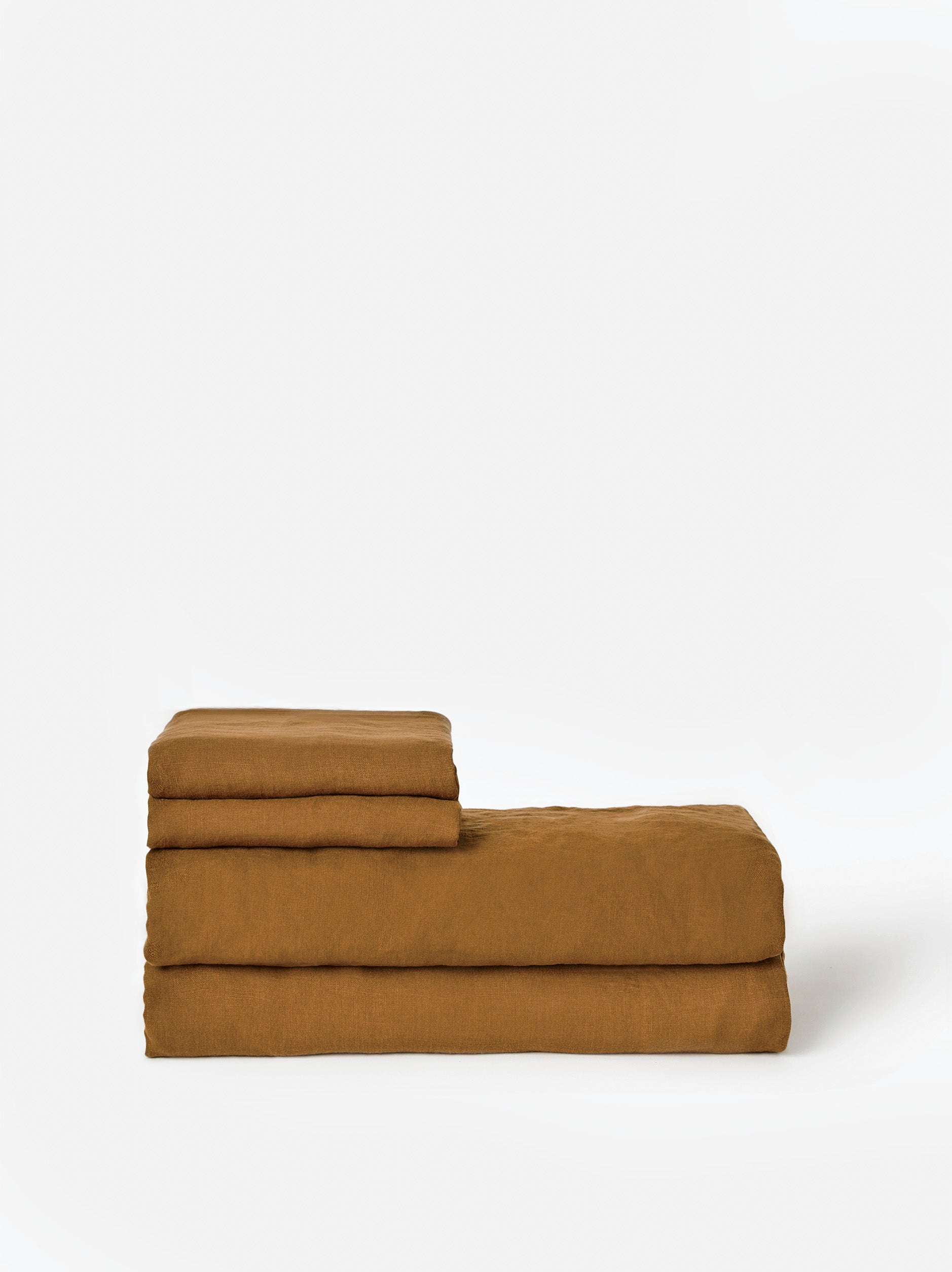 Ochre Linen Flat Sheet Ochre / Queen