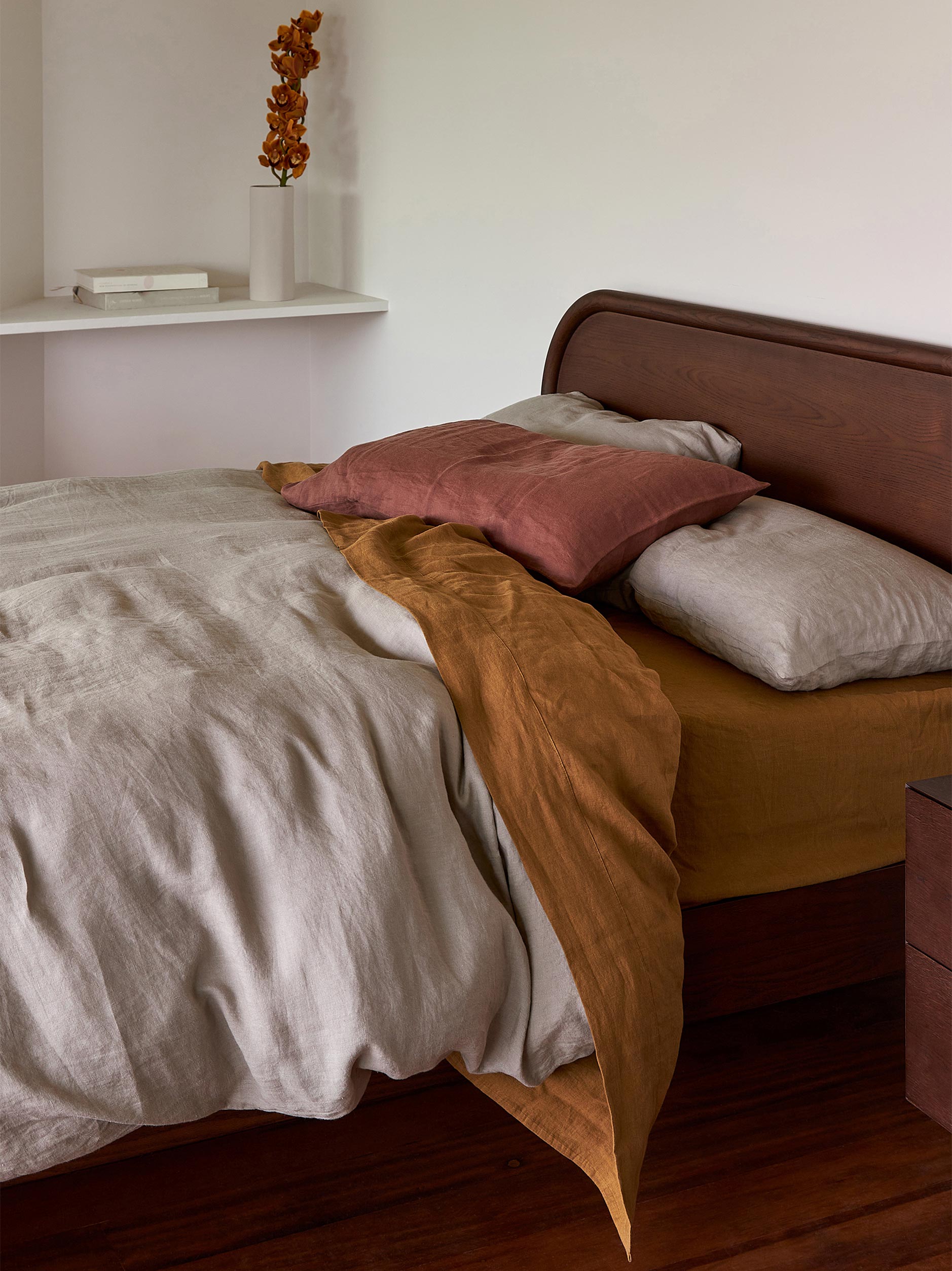 Ochre Linen Flat Sheet Ochre / Super King