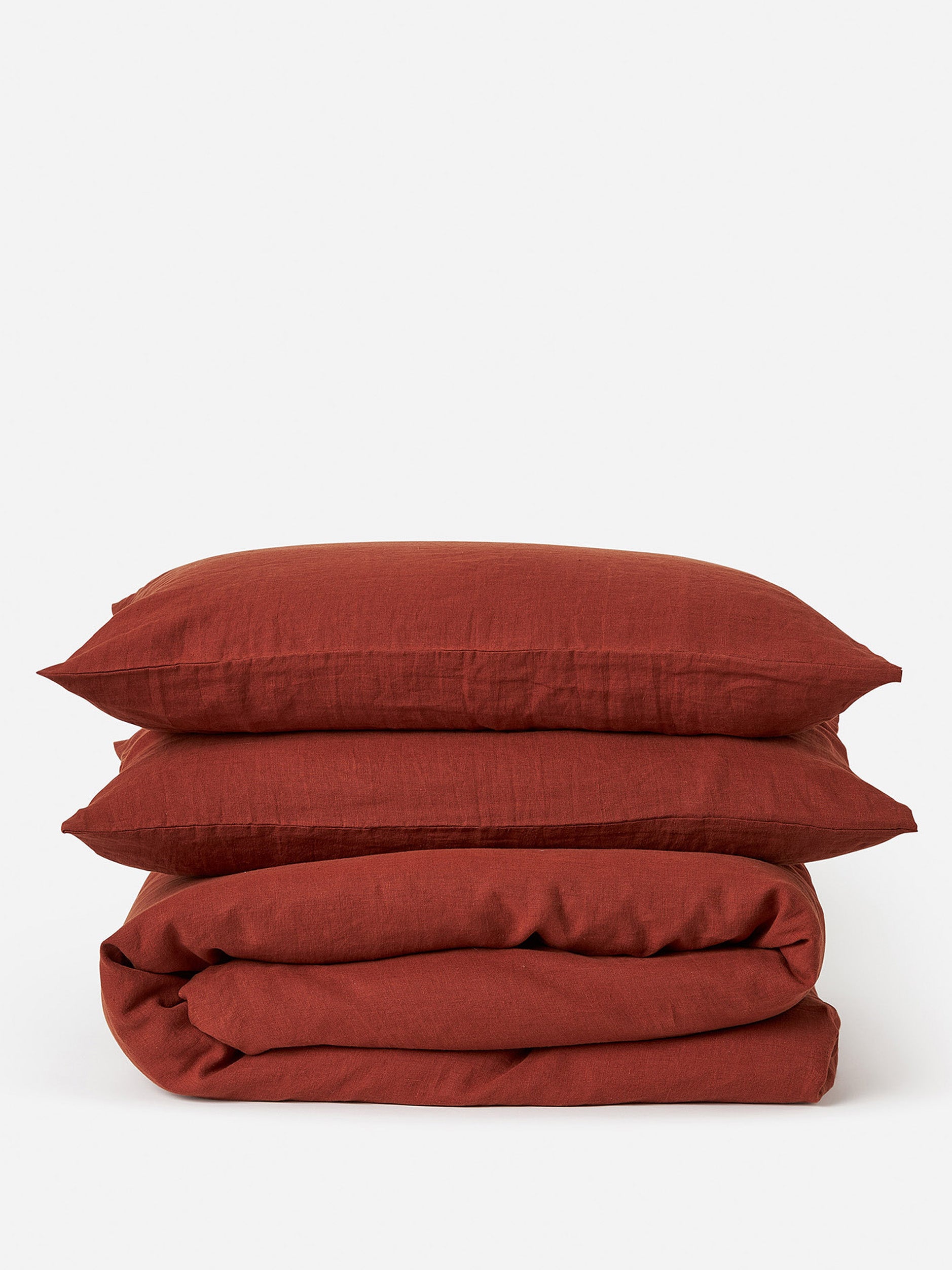 Brick Linen Duvet Cover Brick / King Single/Double