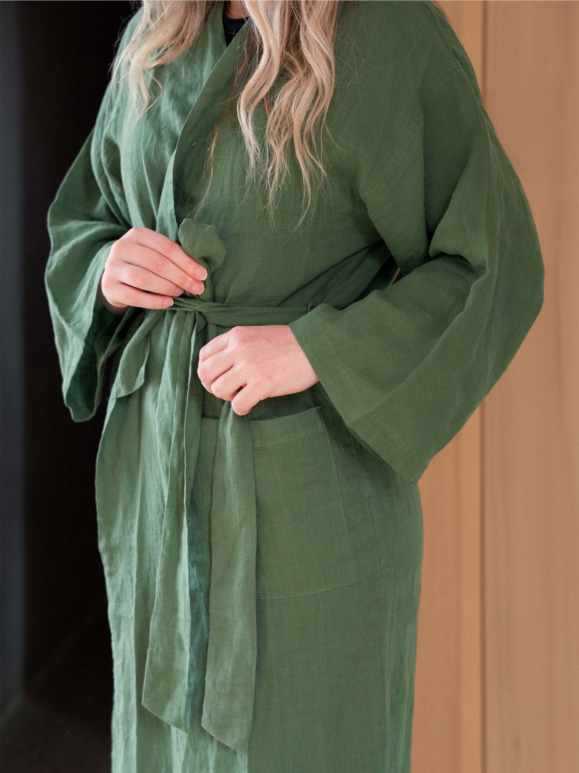 Spearmint Linen Robe Spearmint / Small/Medium