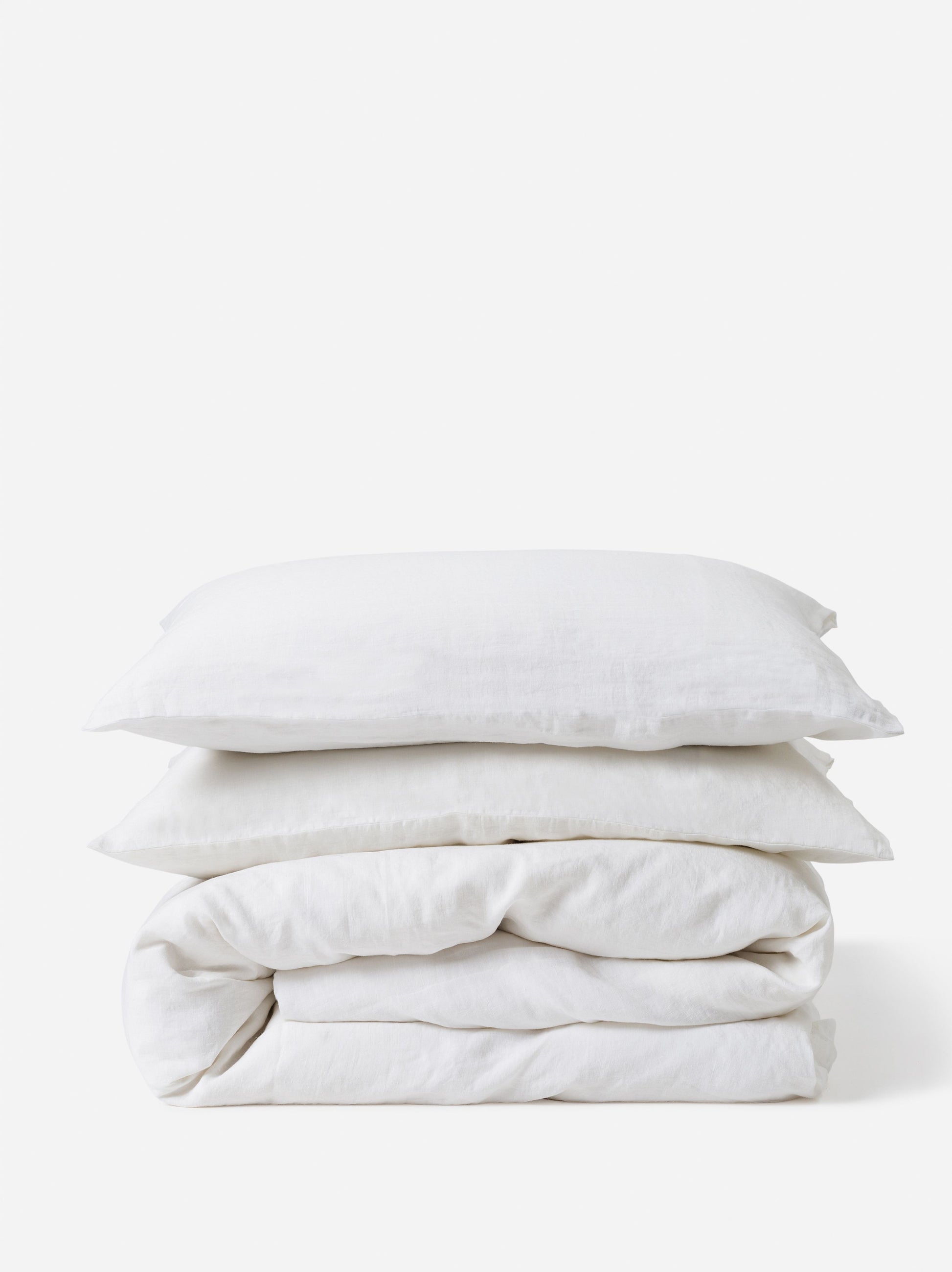 White Linen Duvet Cover White / King