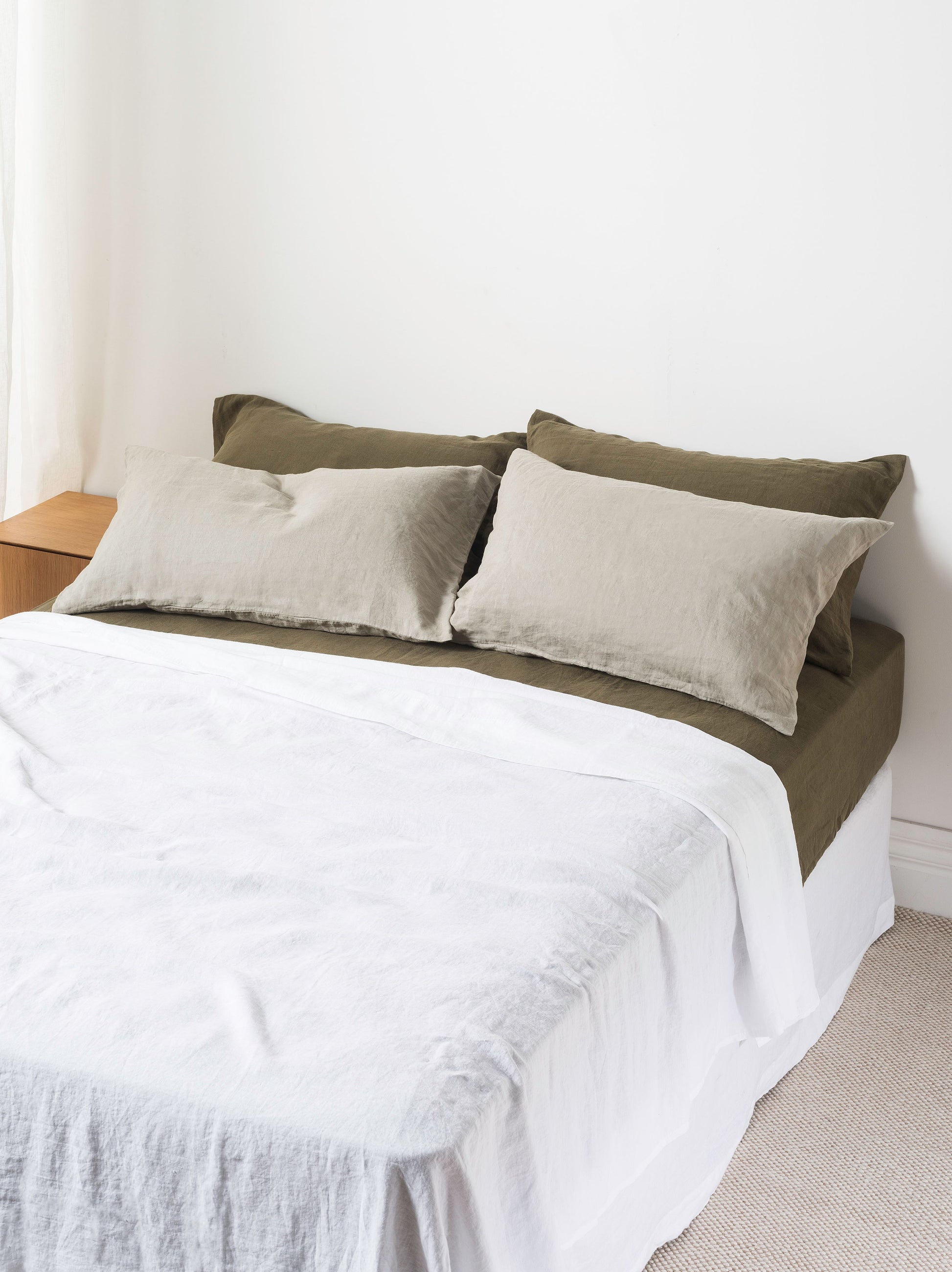 White Linen Flat Sheet White / Super King