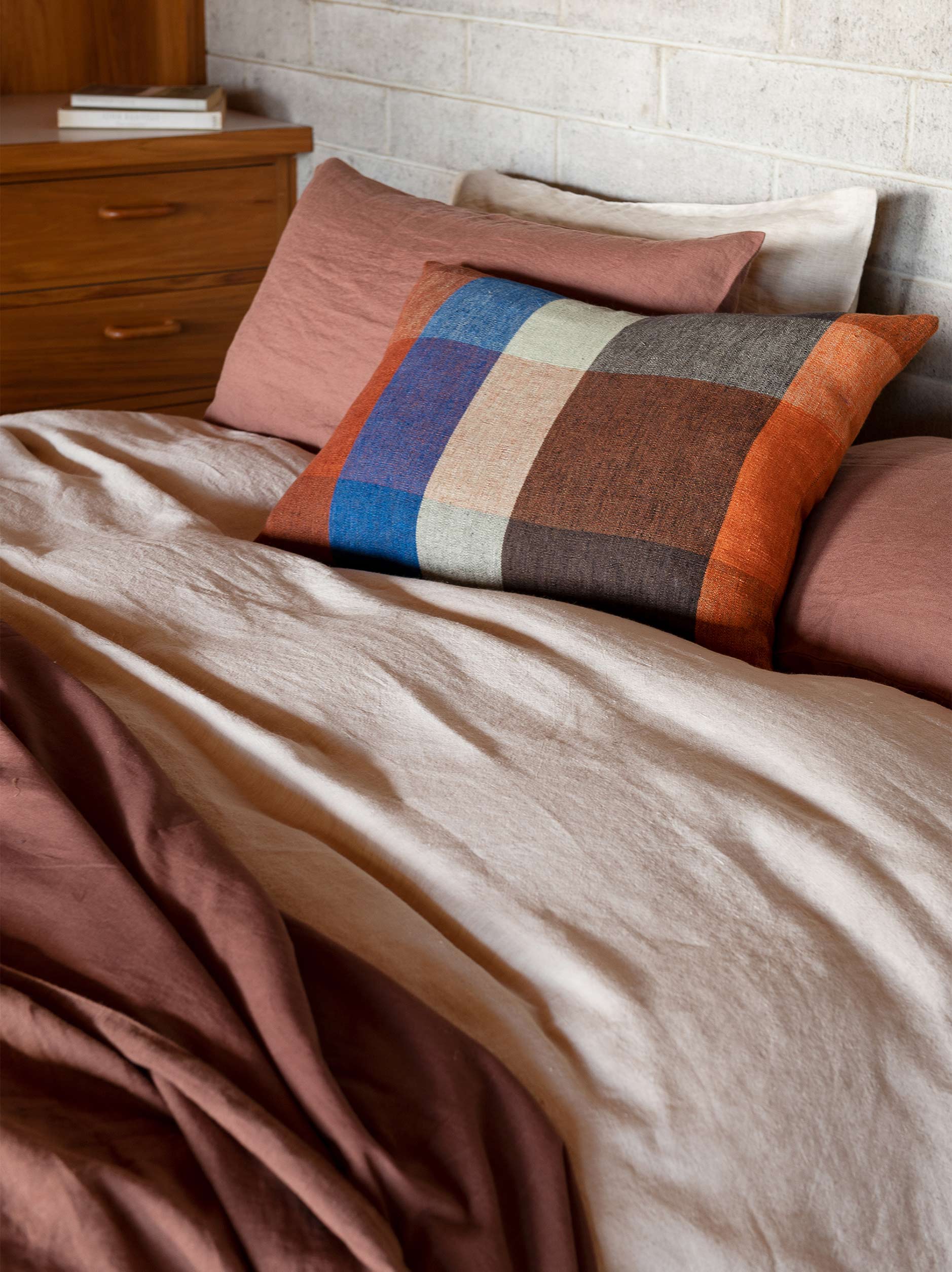 Chambray Linen Duvet Cover Oatmeal / Super King