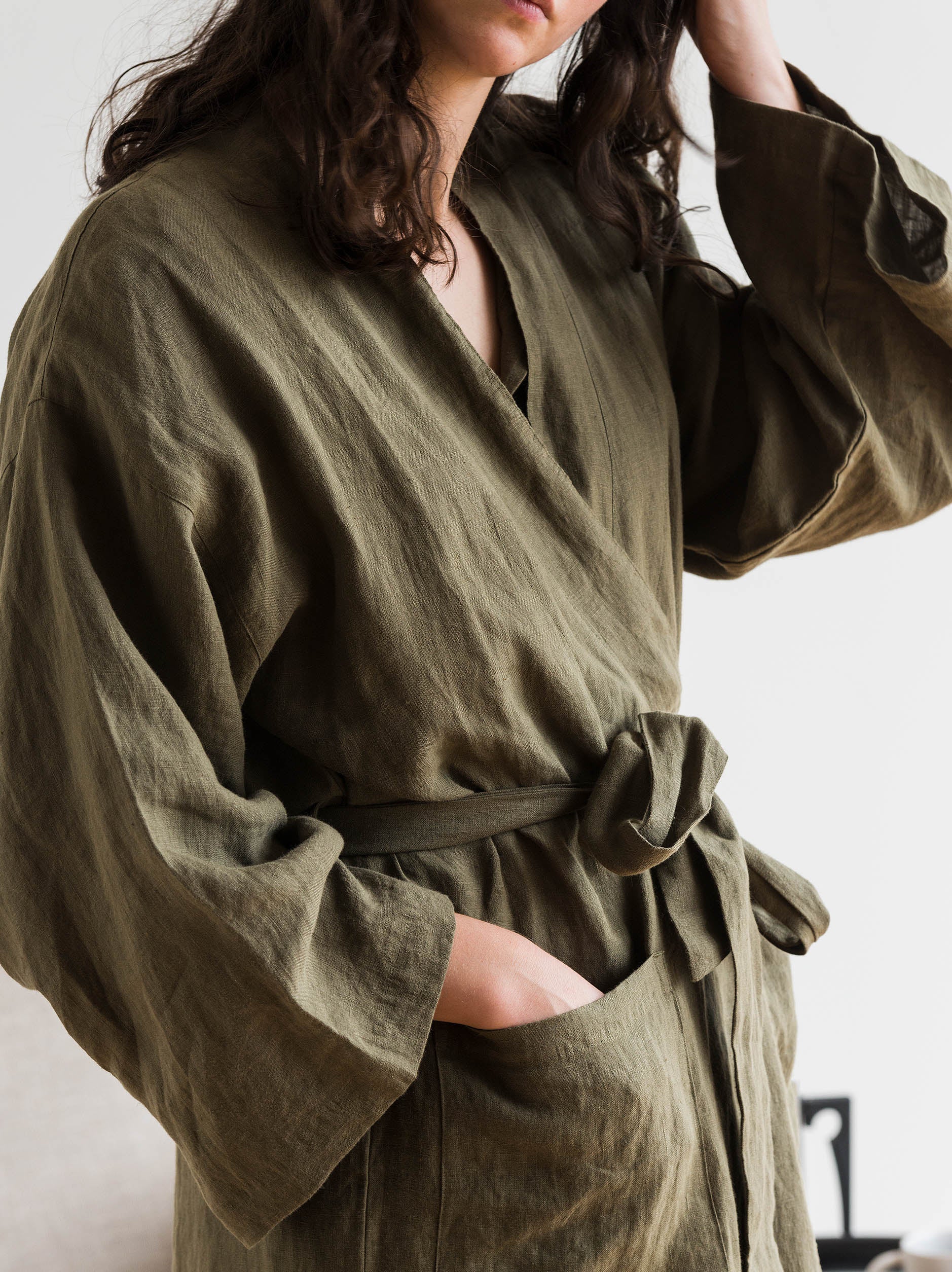 Ivy Linen Robe Ivy / Small/Medium