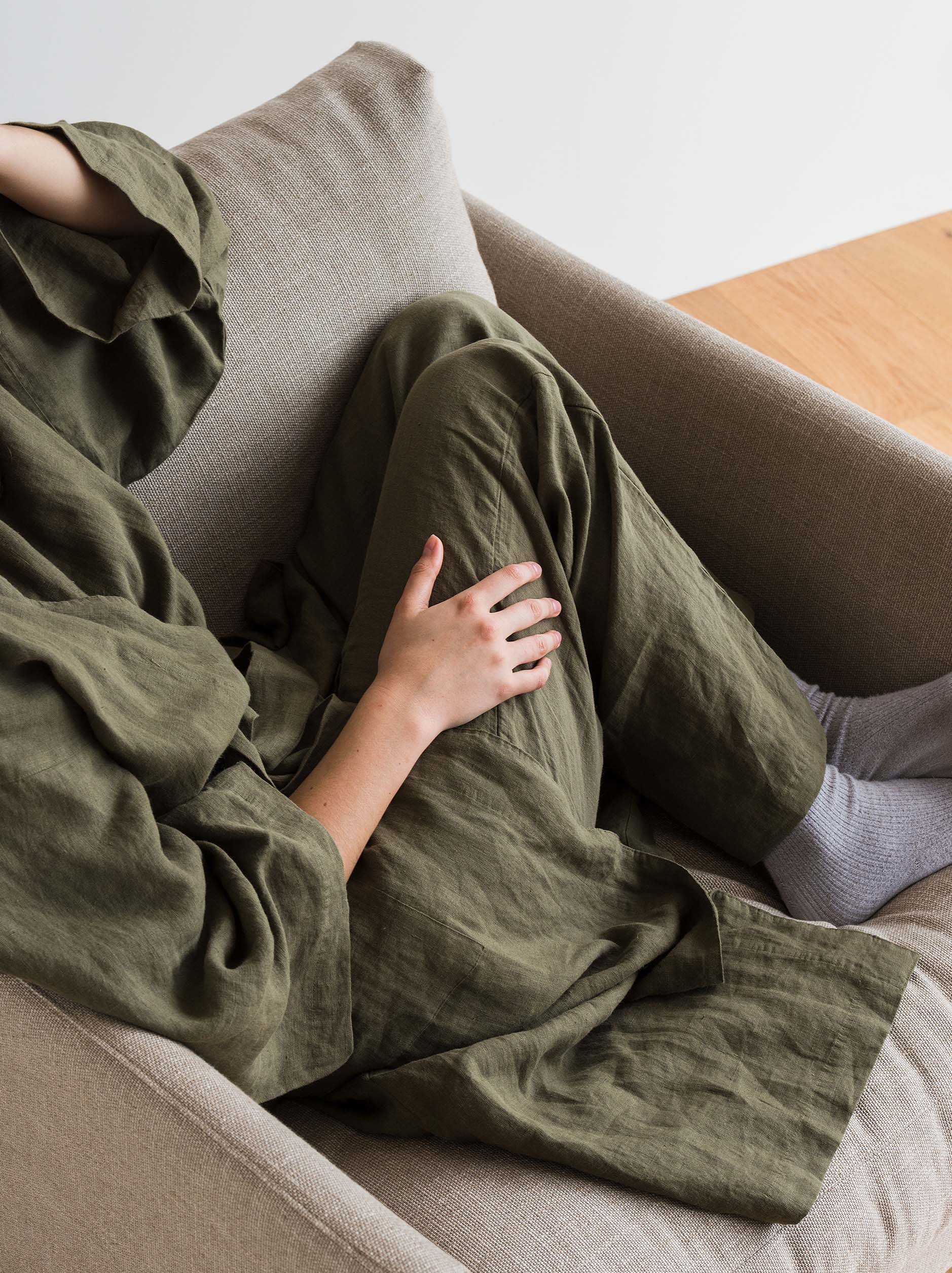 Ivy Linen Robe Ivy / Small/Medium