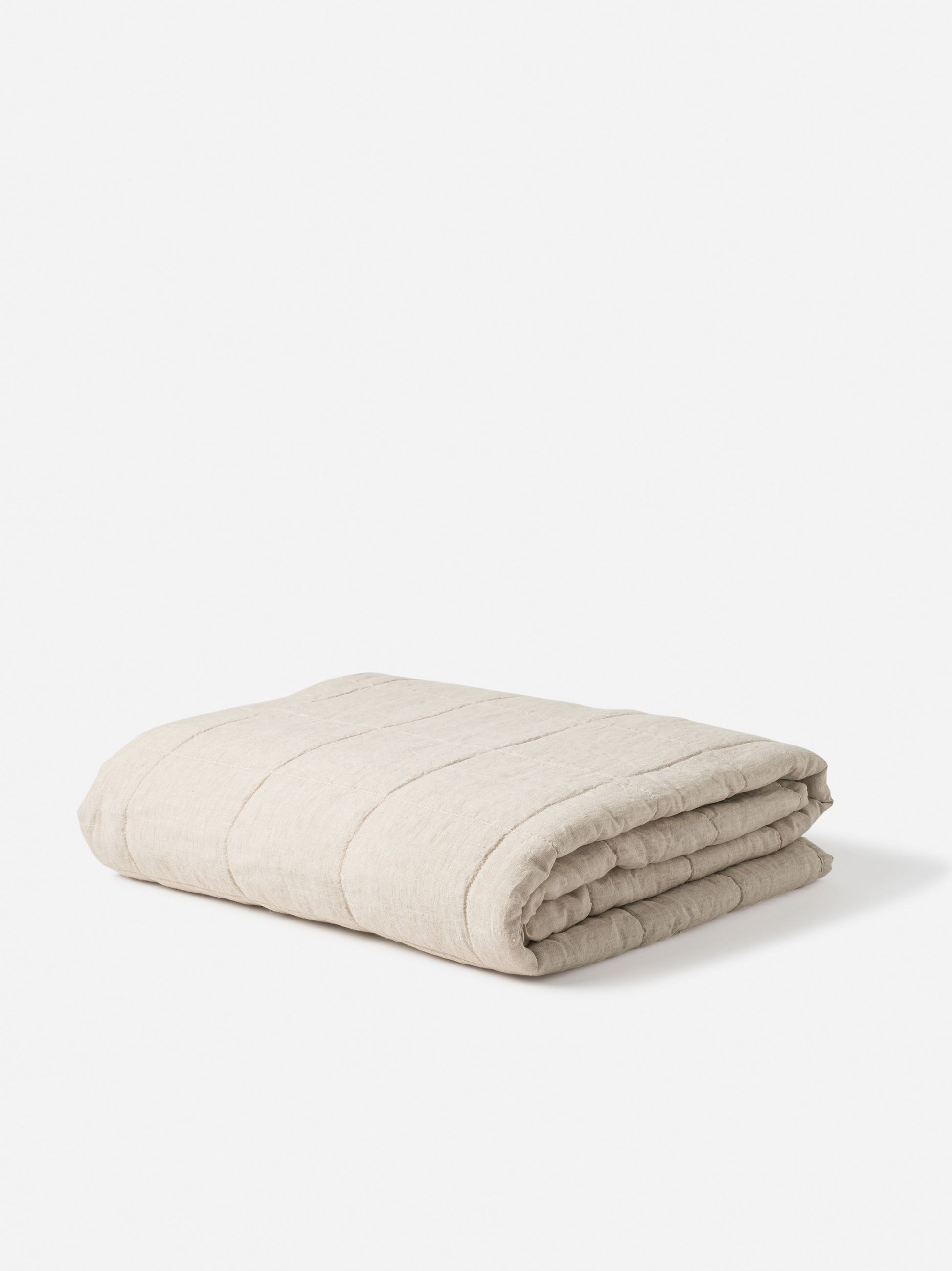 Chambray Linen Quilt Oatmeal / King