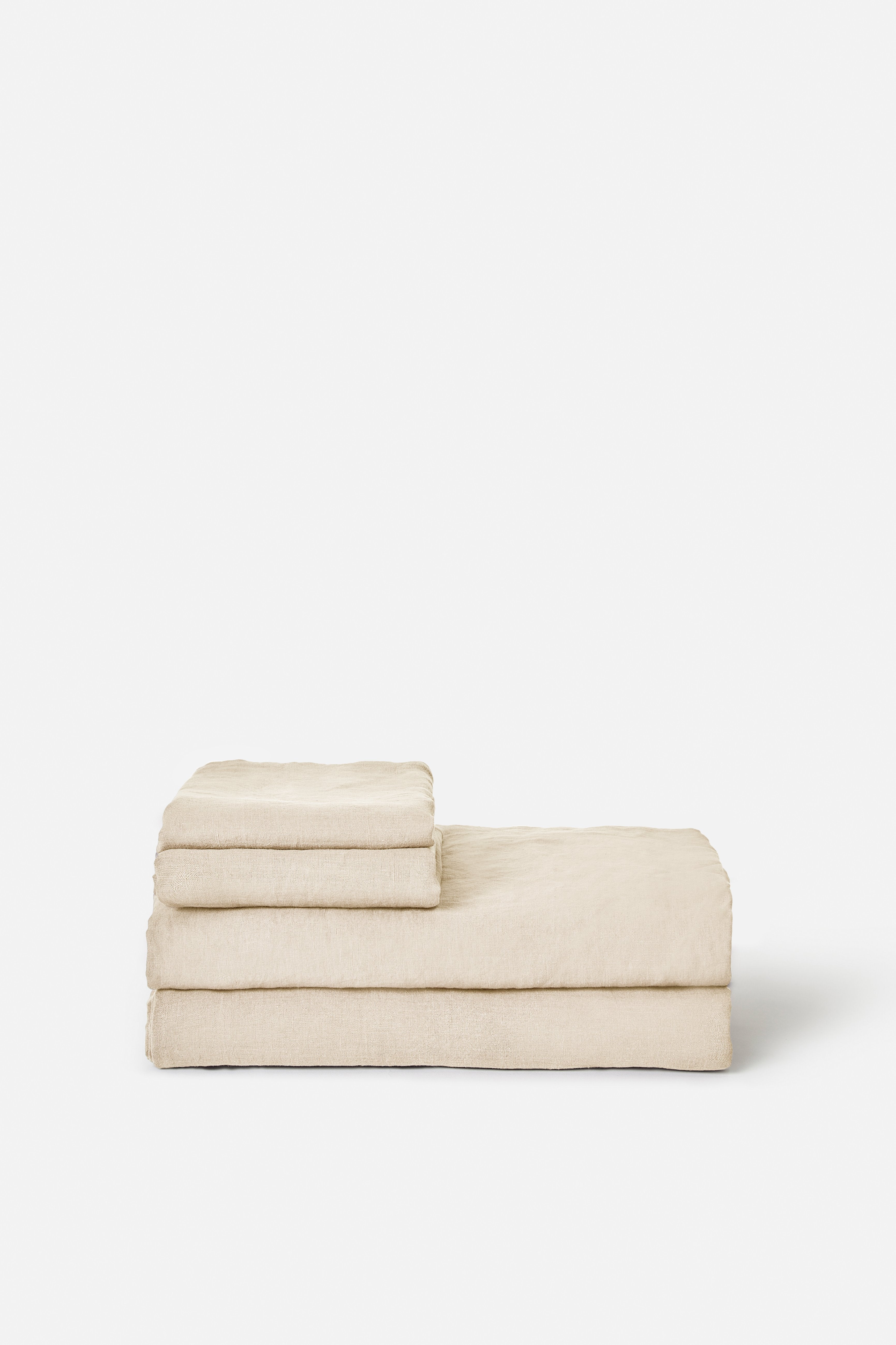Chambray Linen Fitted Sheet Oatmeal / Queen