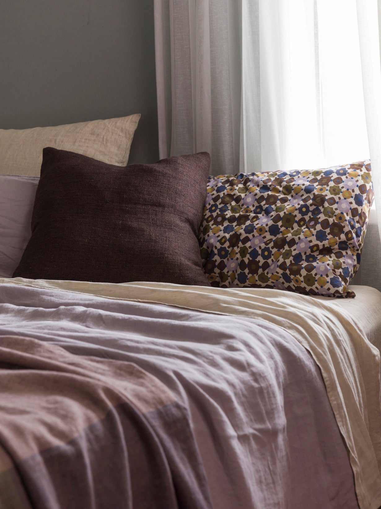 Chambray Linen Flat Sheet Oatmeal / King