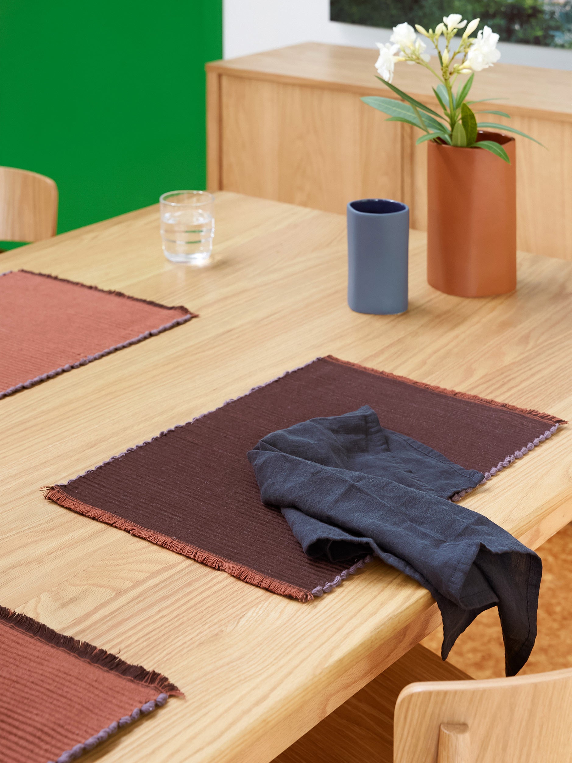 Blue Black Linen Napkin Blue Black / 45x45cm
