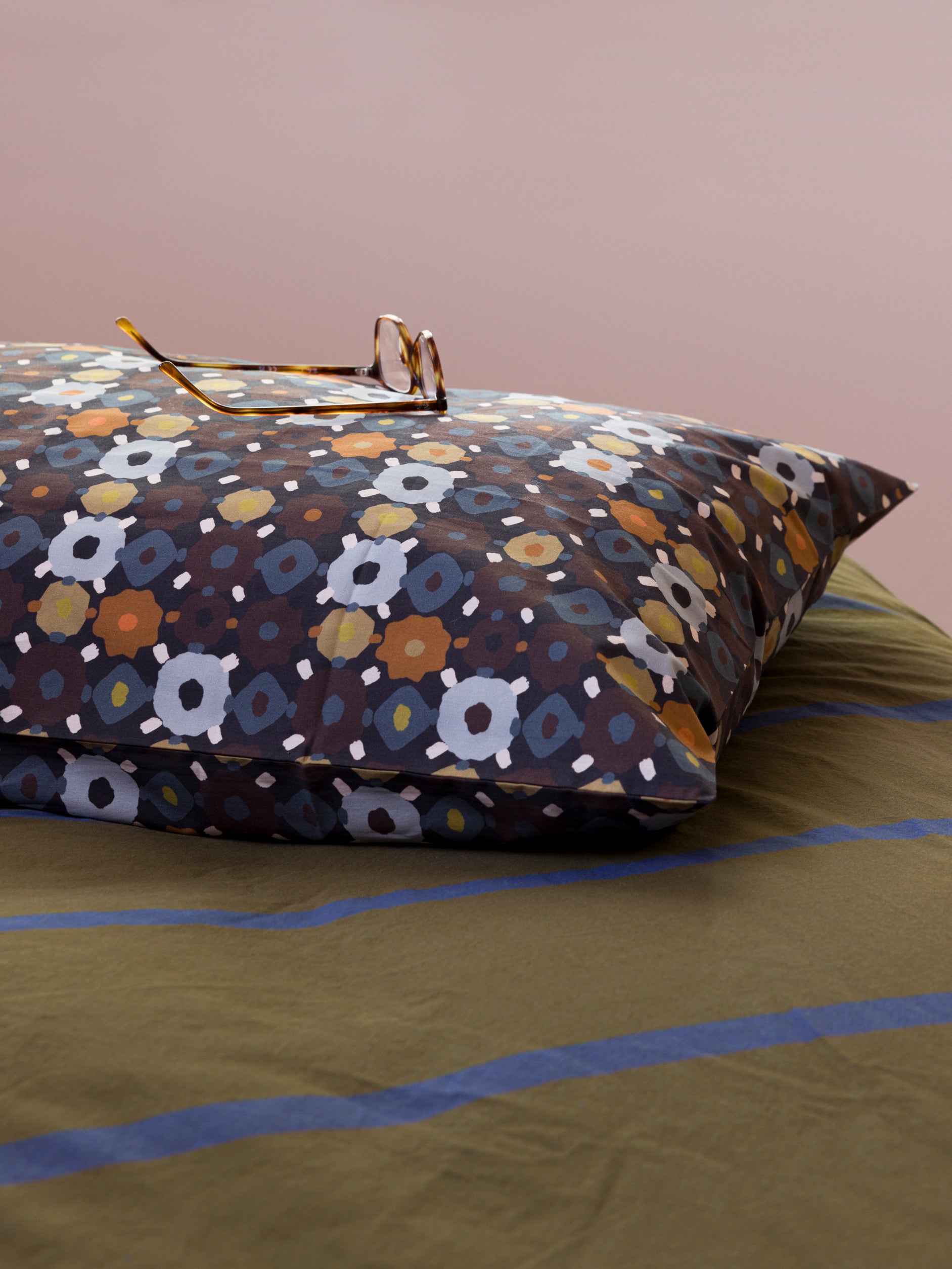 Lisbon Pillowcase Pair Blue Black / Multi / Pillowcase Pair