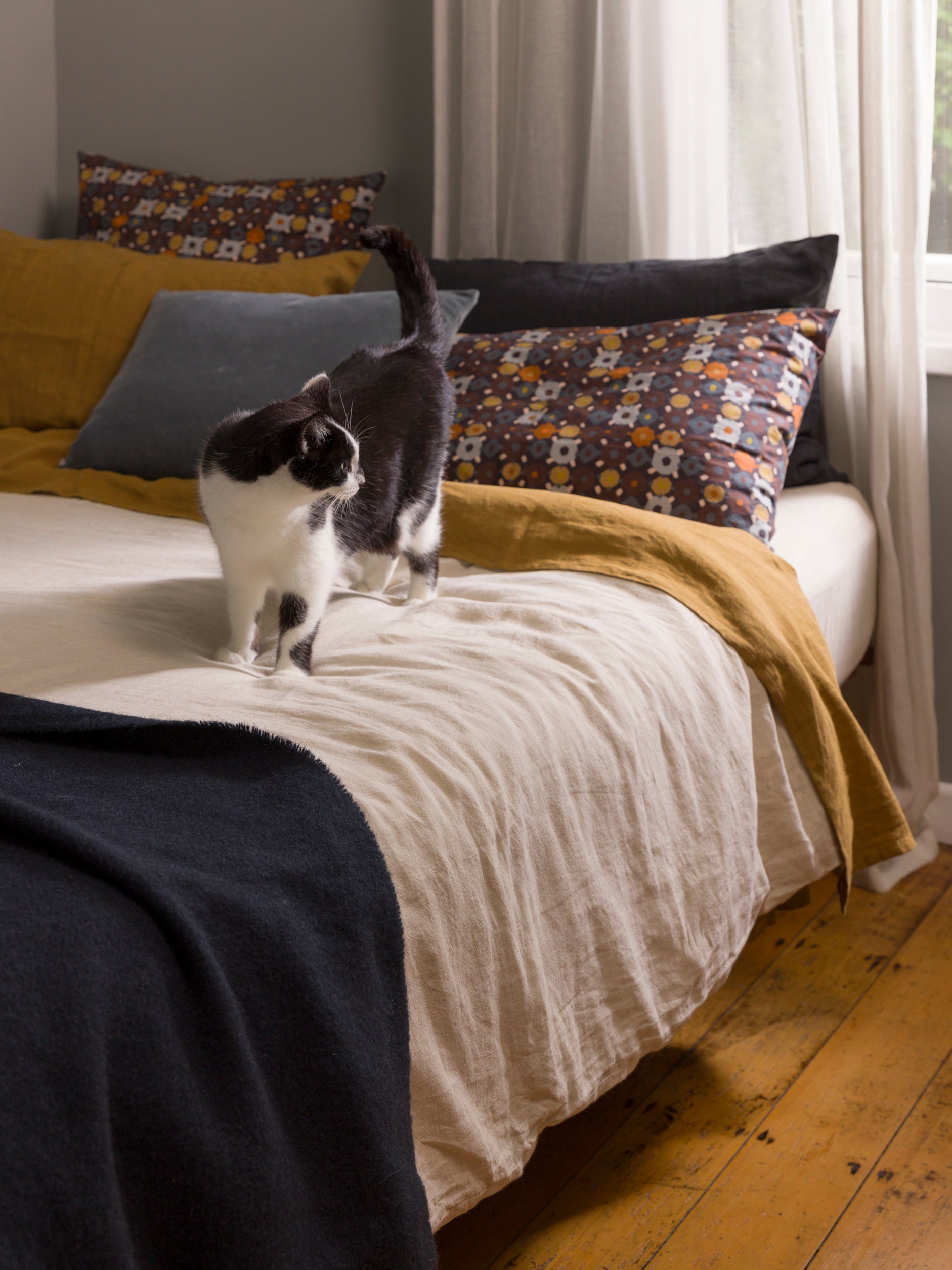 Lisbon Pillowcase Pair Blue Black / Multi / Pillowcase Pair