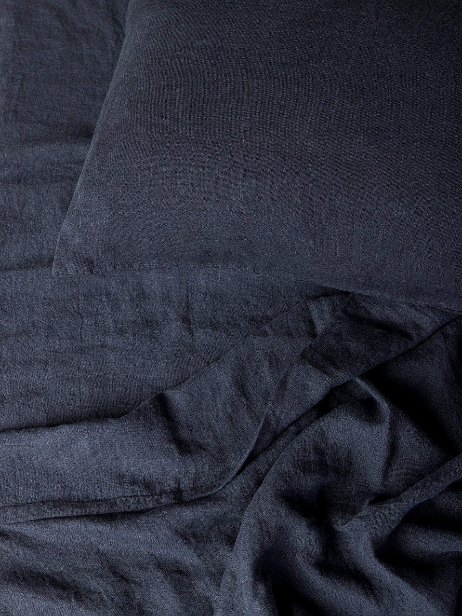 Blue Black Linen Duvet Cover