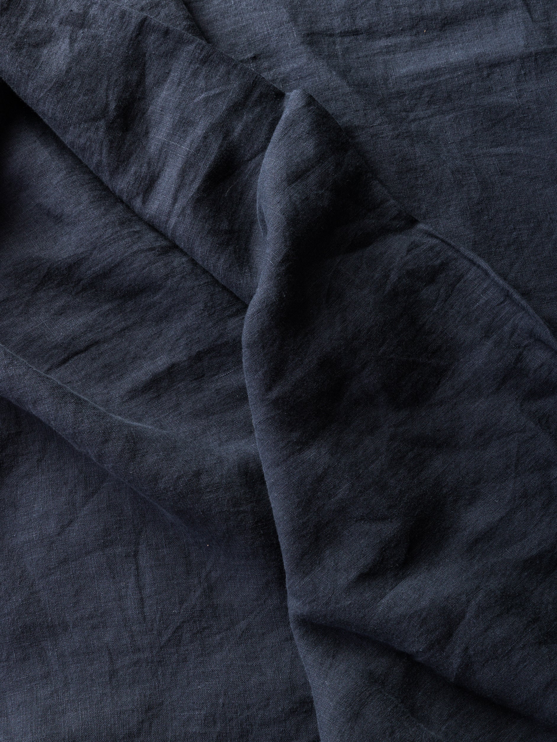 Blue Black Linen Duvet Cover Blue Black / Super King
