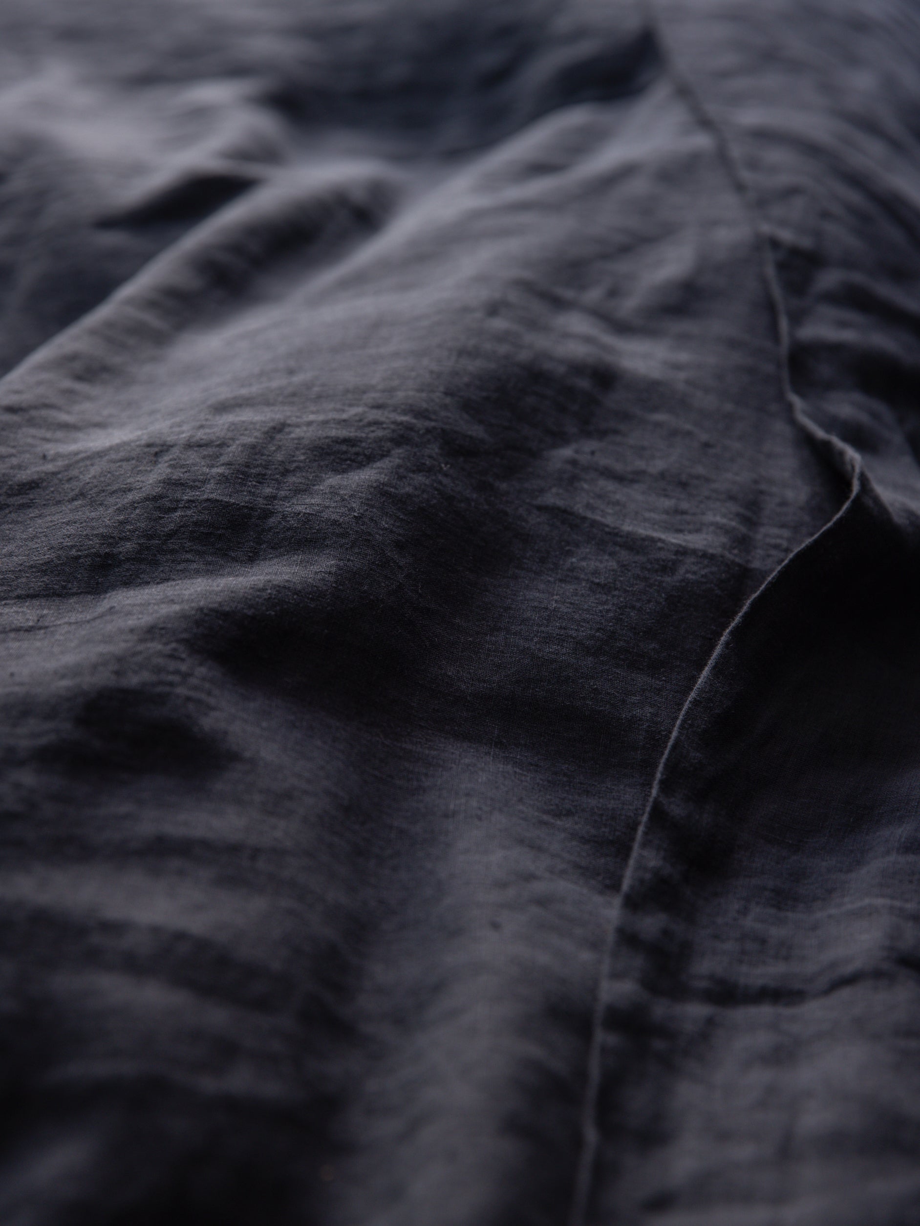Blue Black Linen Duvet Cover Blue Black / Super King