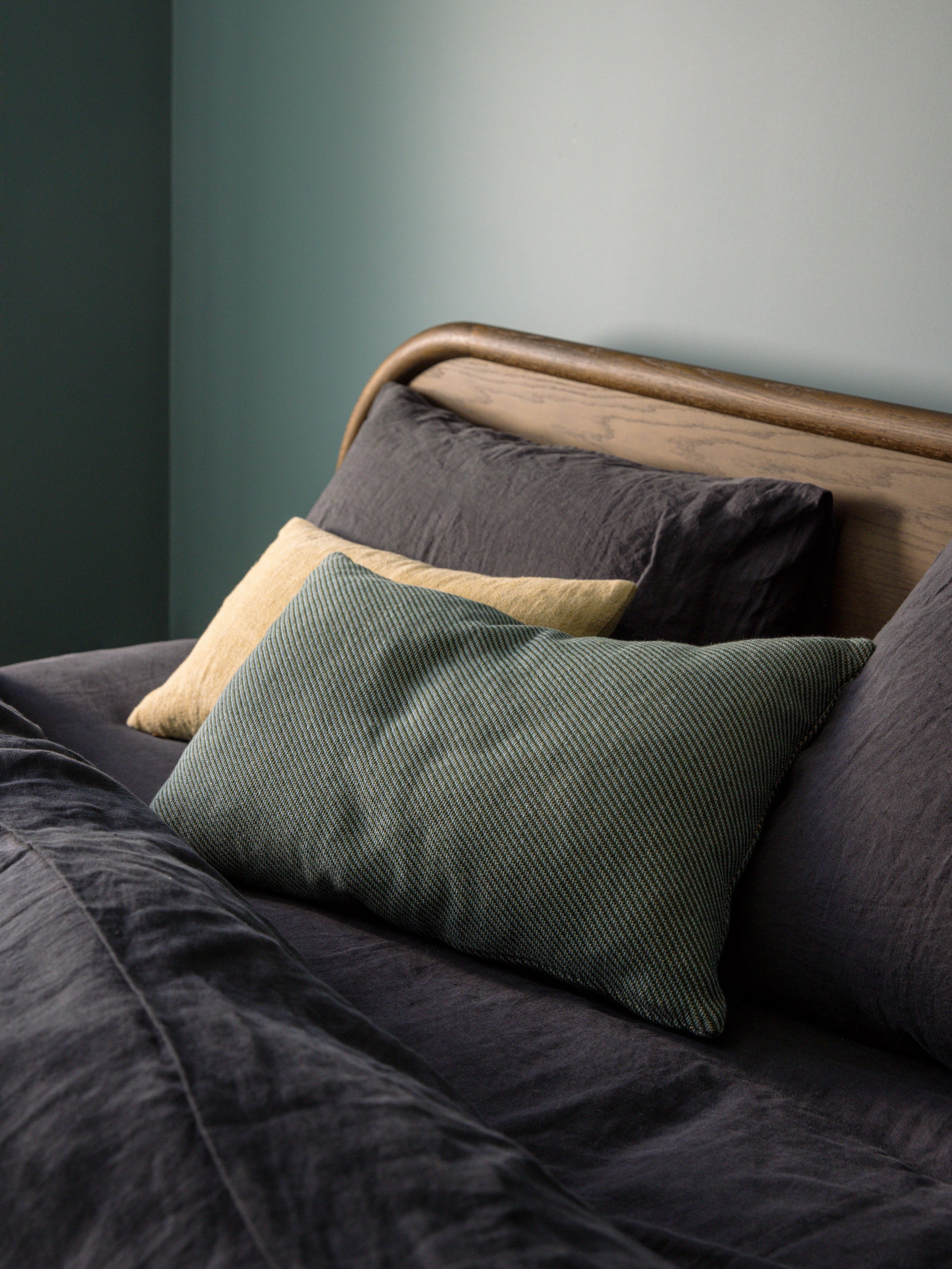 Blue Black Linen Duvet Cover Blue Black / Super King