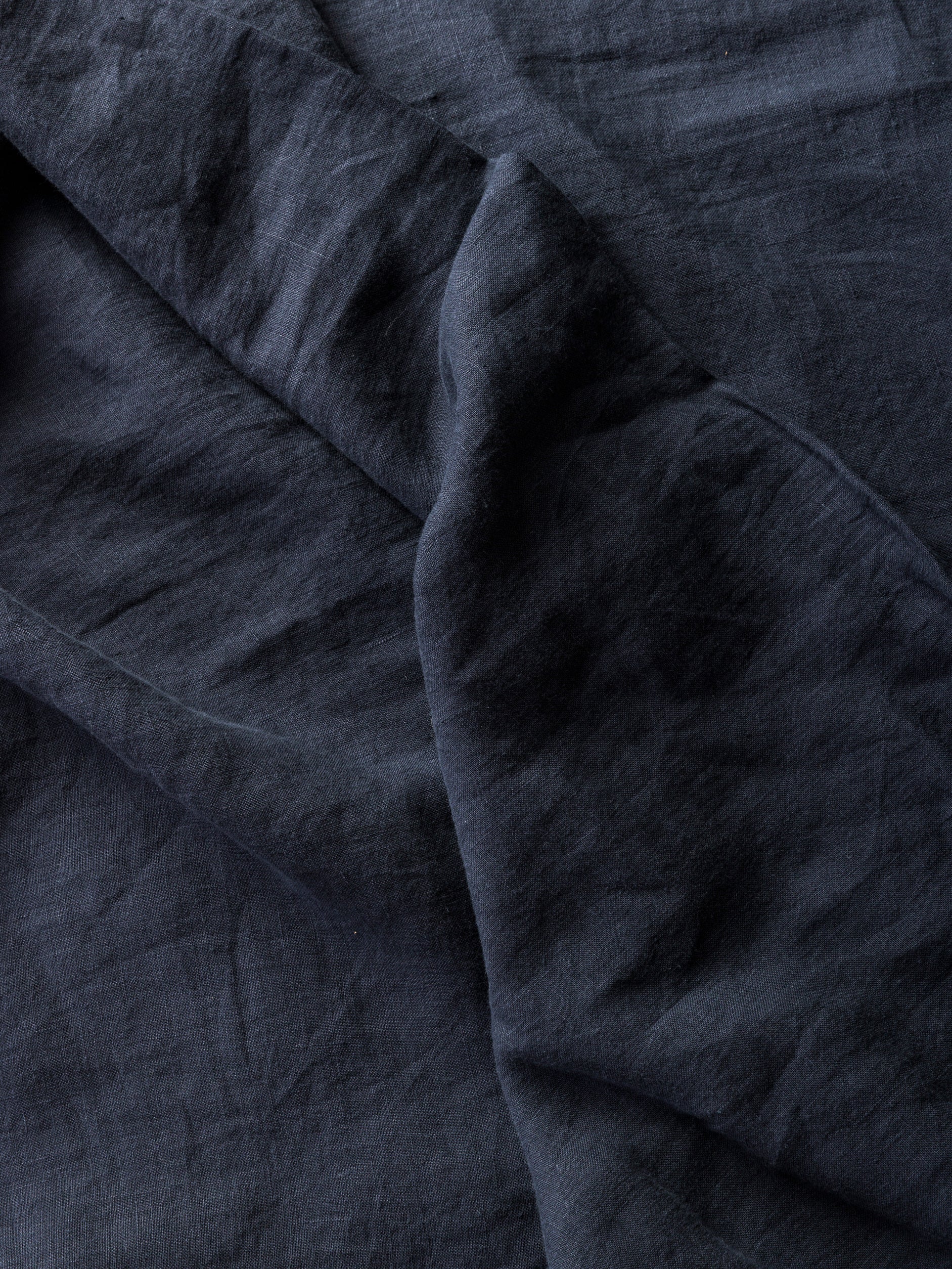 Blue Black Linen Flat Sheet