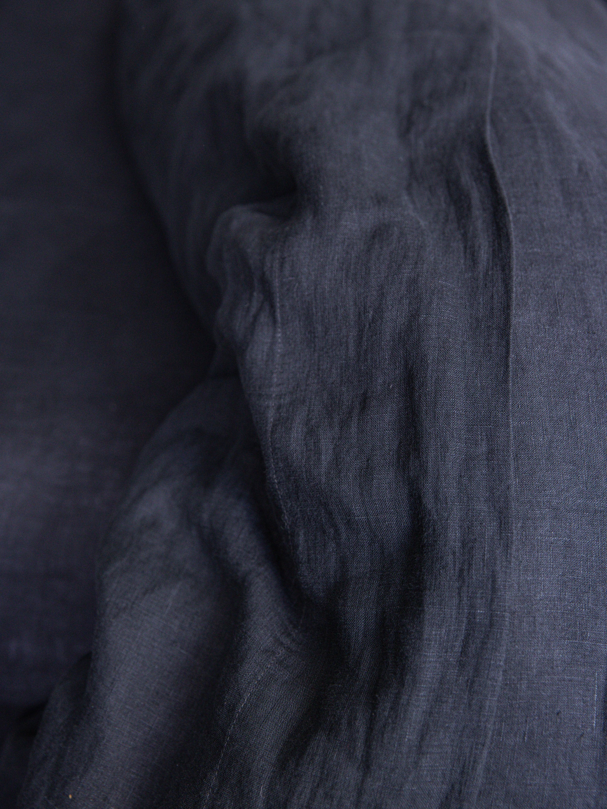 Blue Black Linen Flat Sheet Blue Black / Super King