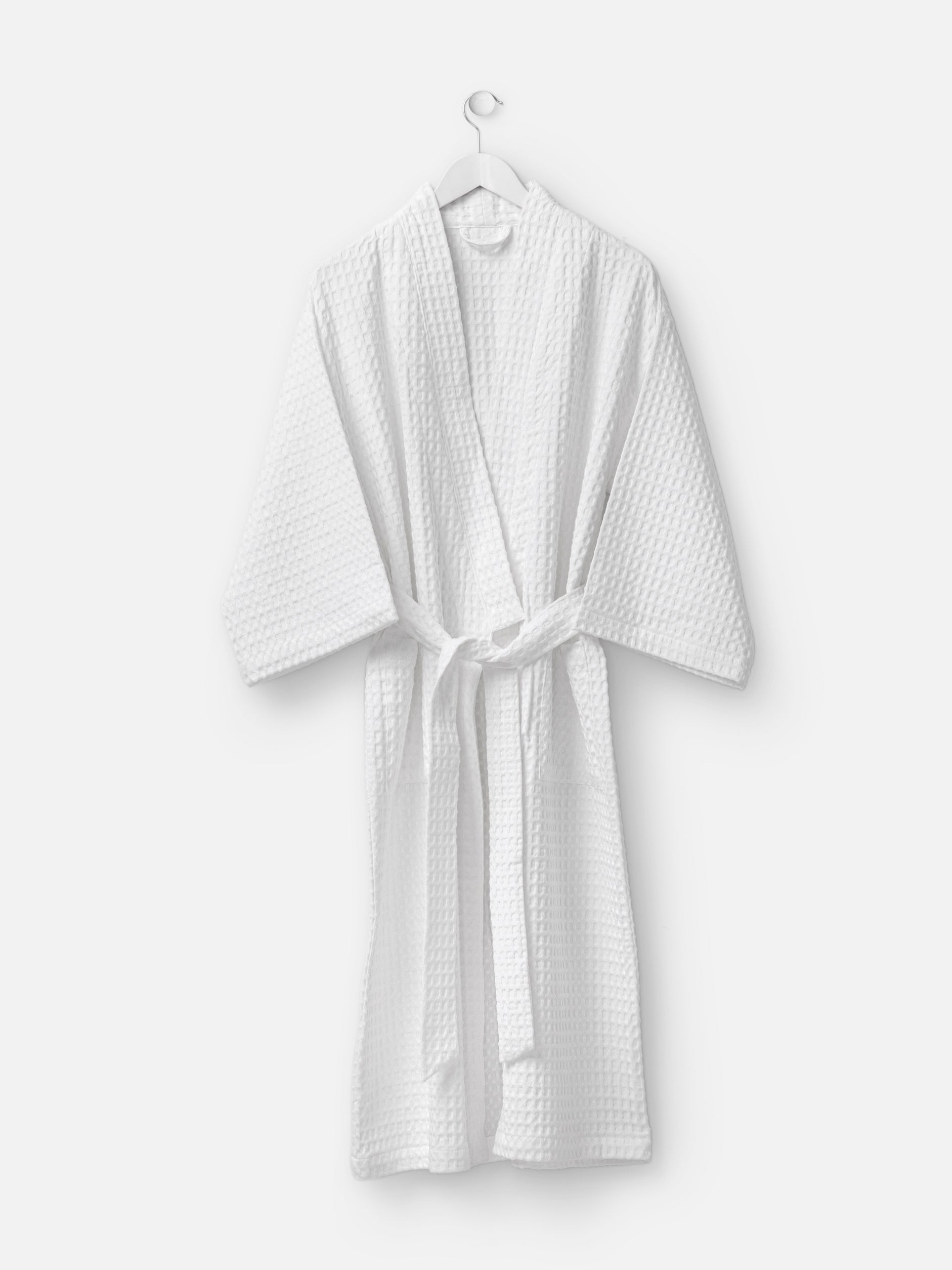 Waffle Organic Cotton Mens Bath Robe White / Large/X-Large