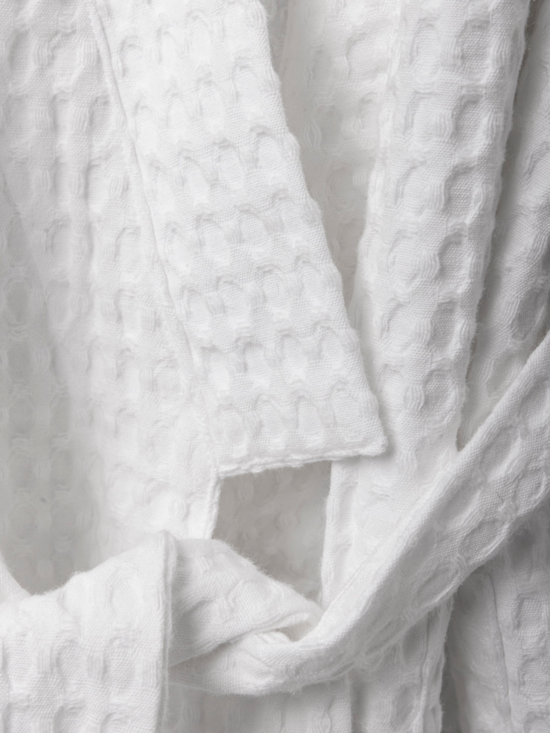 Waffle Organic Cotton Mens Bath Robe White / Large/X-Large