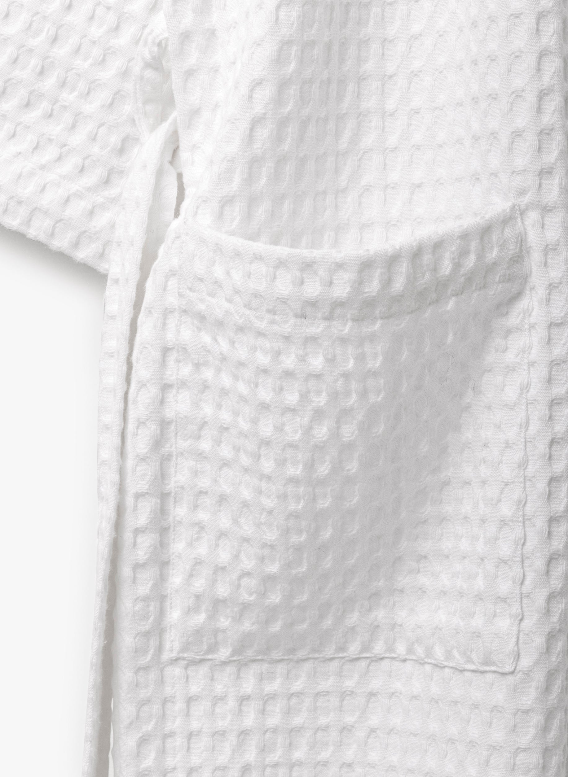 Waffle Organic Cotton Mens Bath Robe White / Large/X-Large