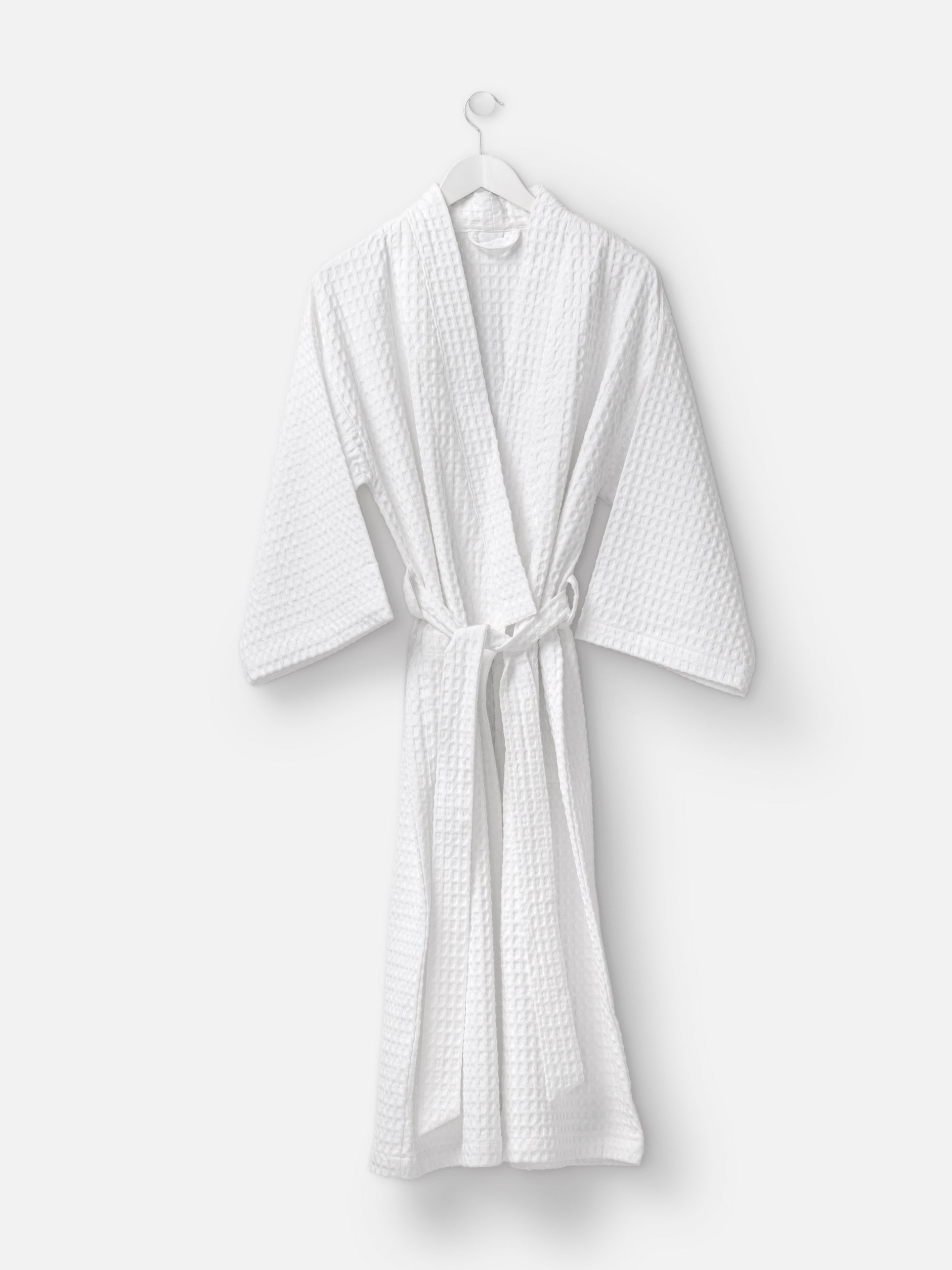 Waffle Organic Cotton Womens Bath Robe White / Large