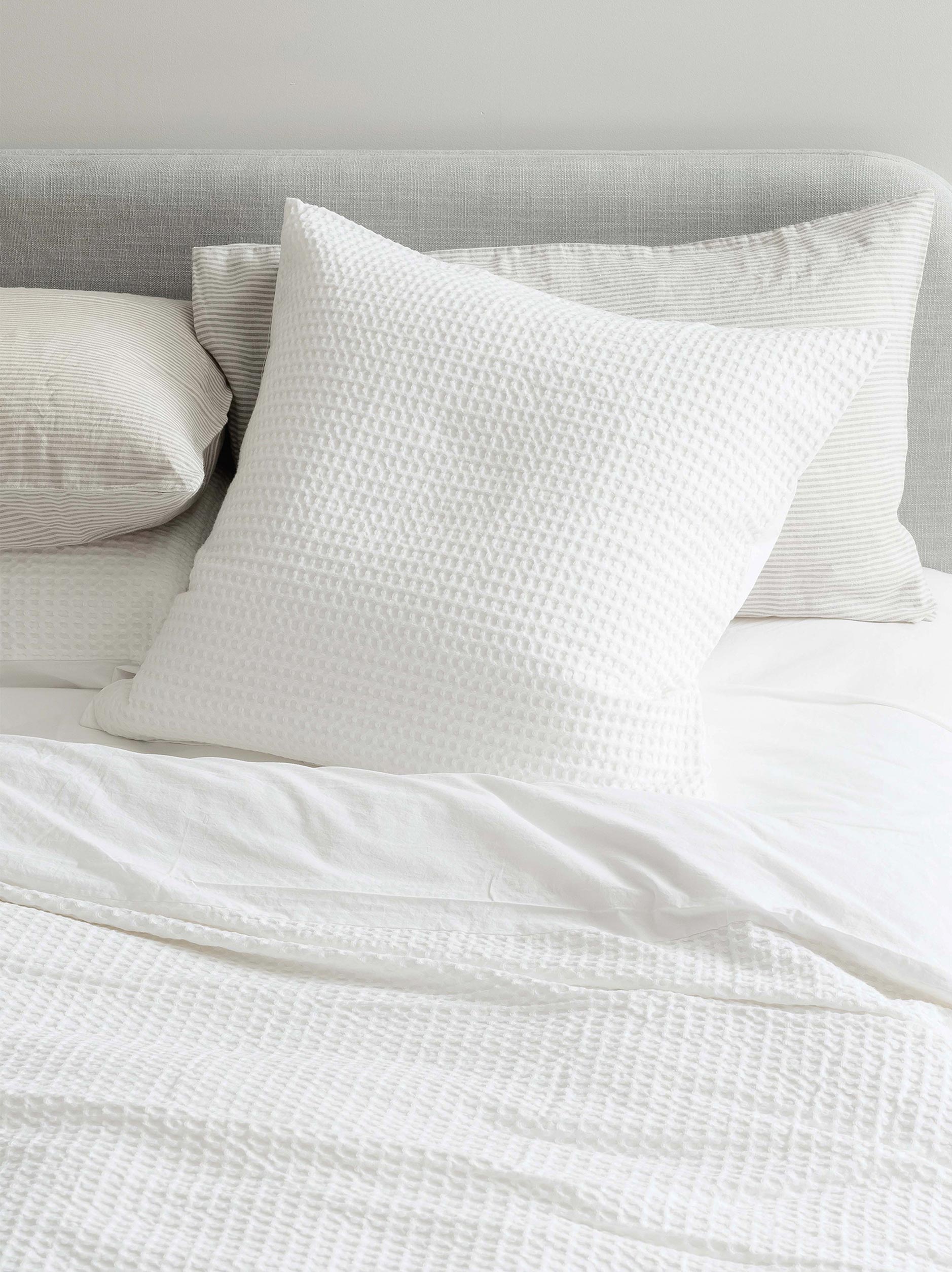 Waffle Organic Cotton Euro Pillowcase White / Euro Pillowcase