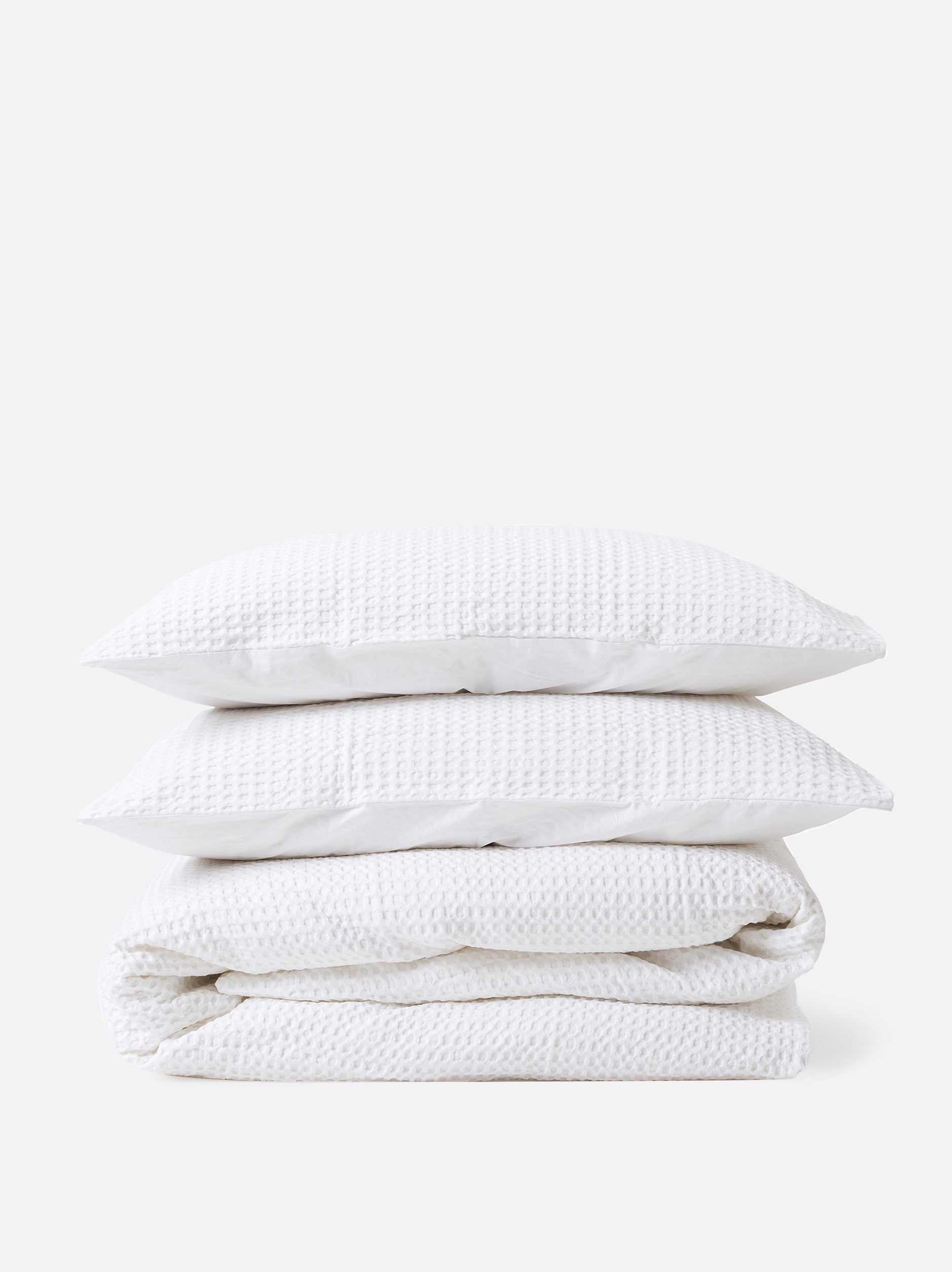 Waffle Organic Cotton Duvet Cover White / King Single/Double