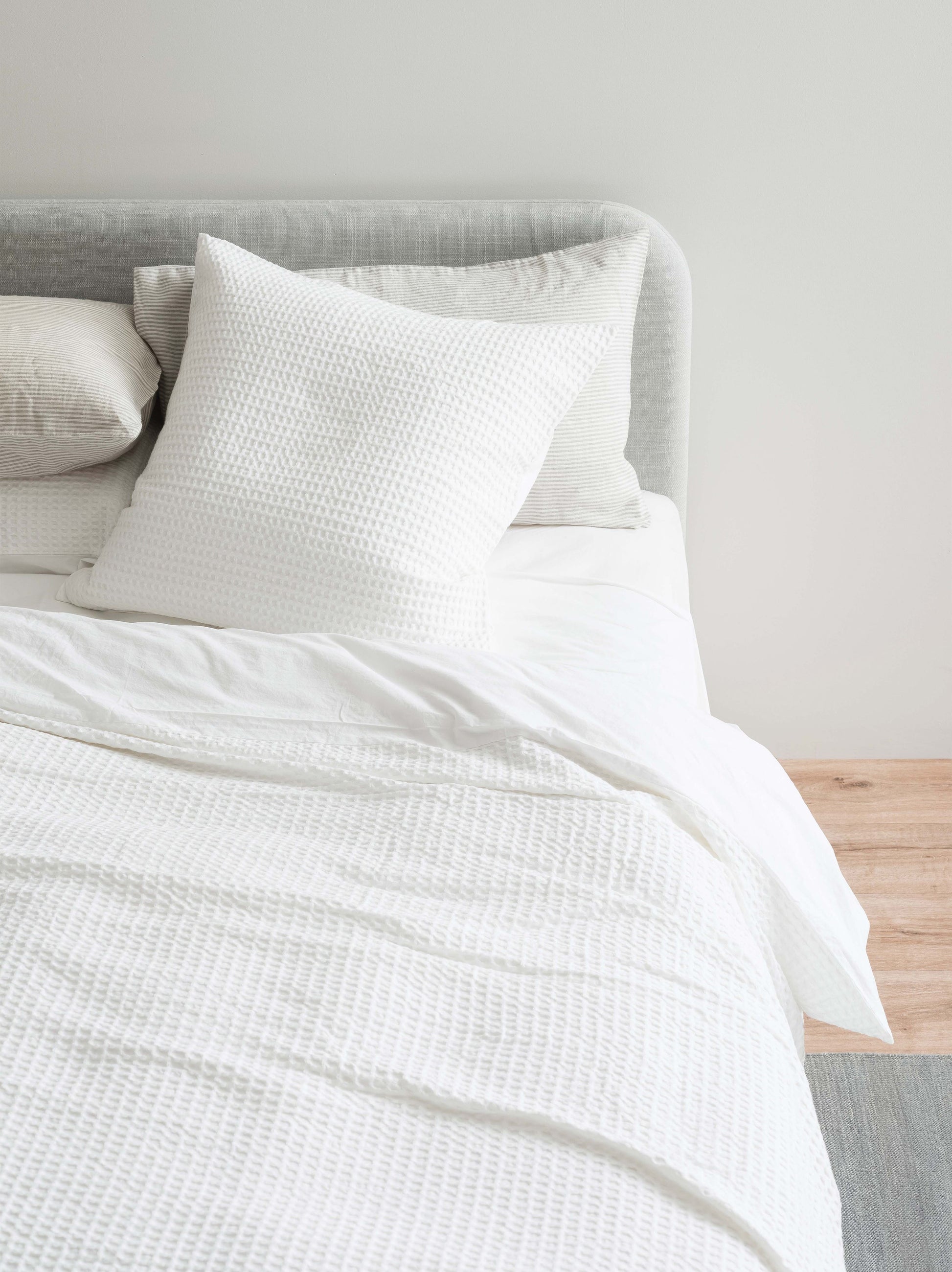 Waffle Organic Cotton Duvet Cover White / Super King