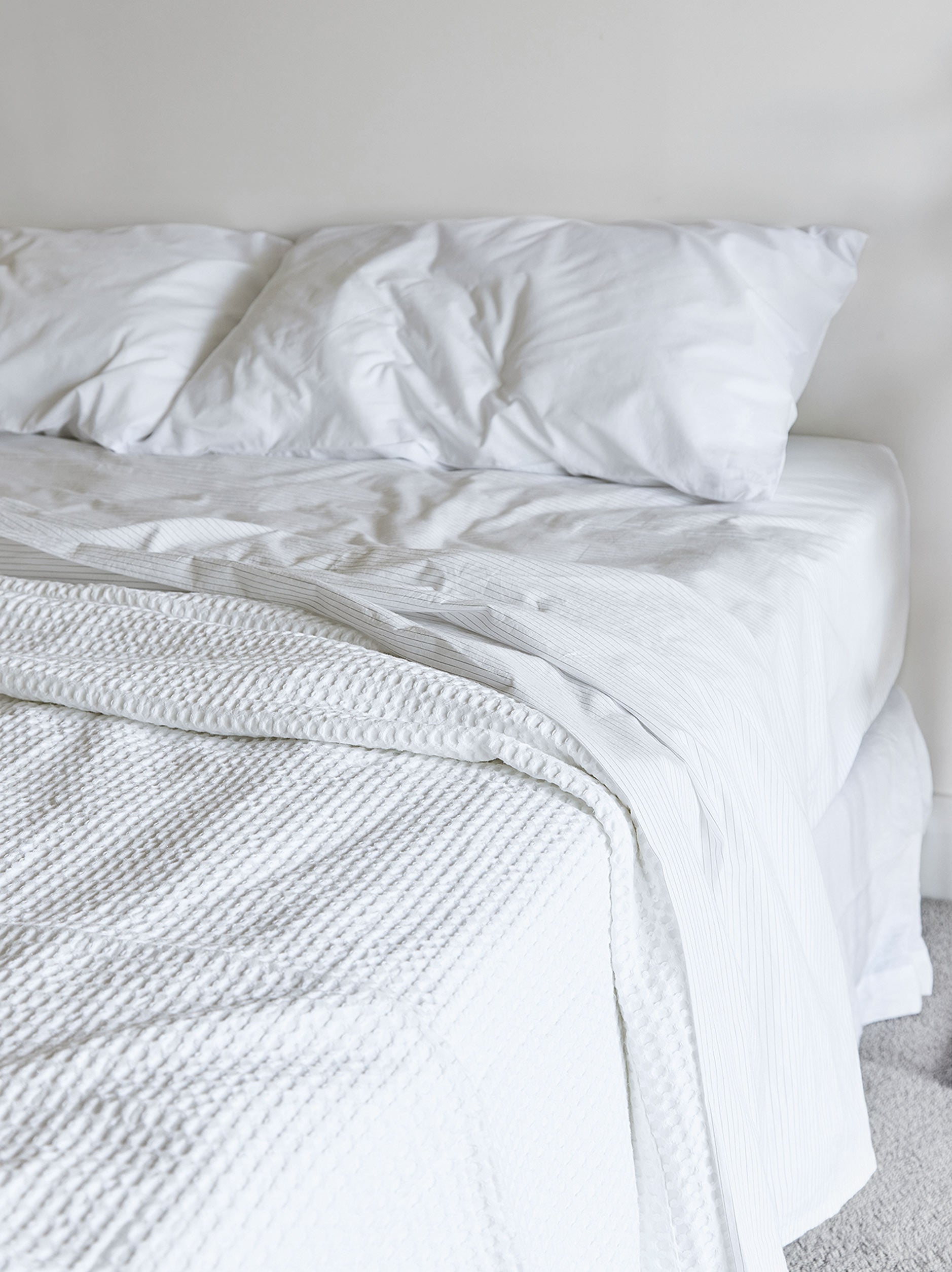 Waffle Organic Cotton Bedspread White / Queen